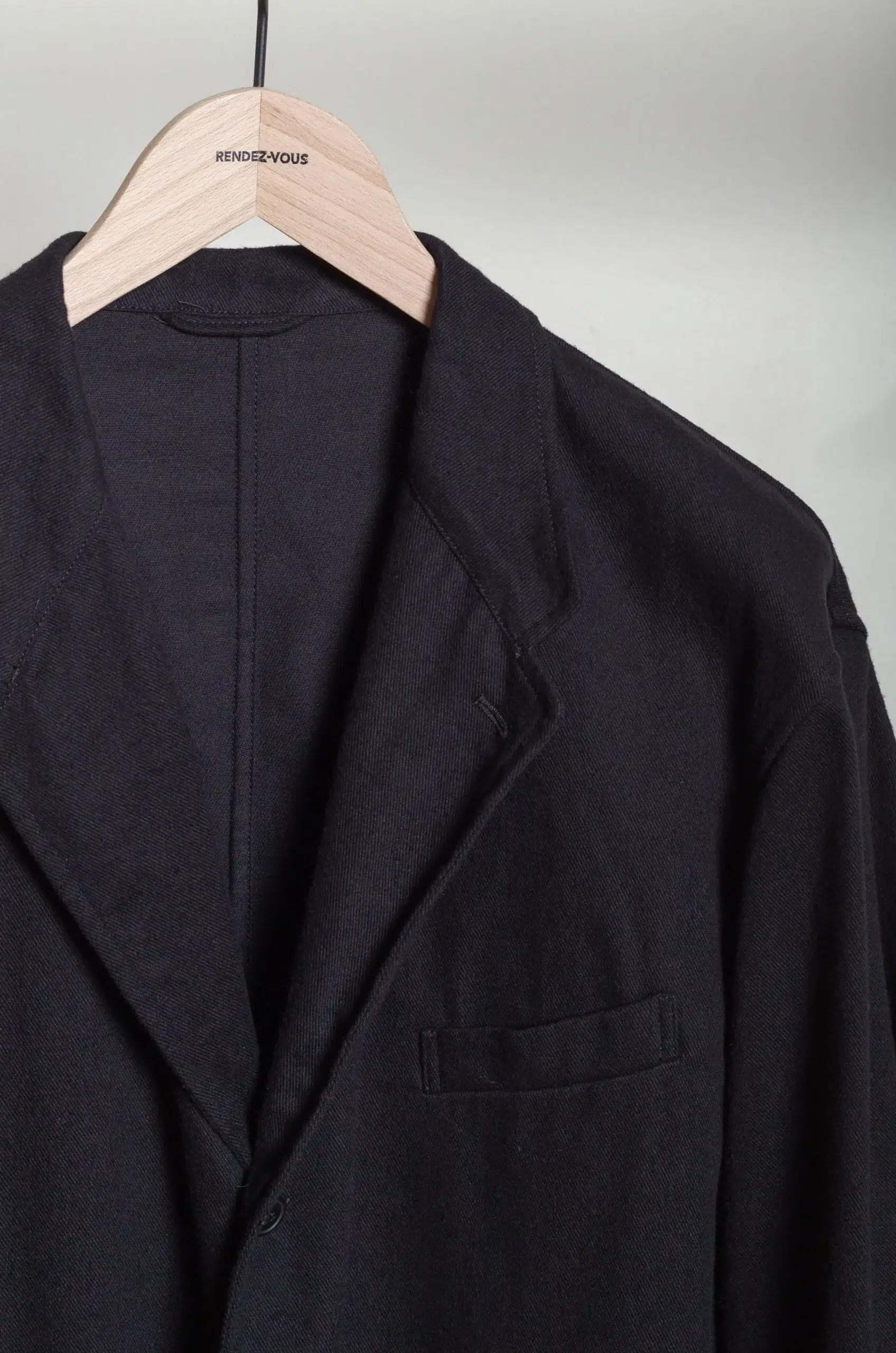 Comoli - Black Drill Jacket D01-01006 - BLACK