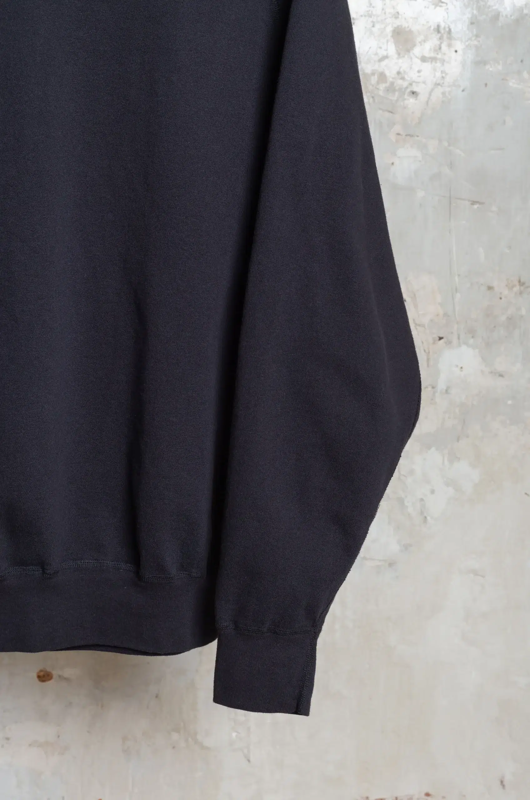 Comoli - LW Cotton Fleece Crew Neck PO D01-05017 - BLACK