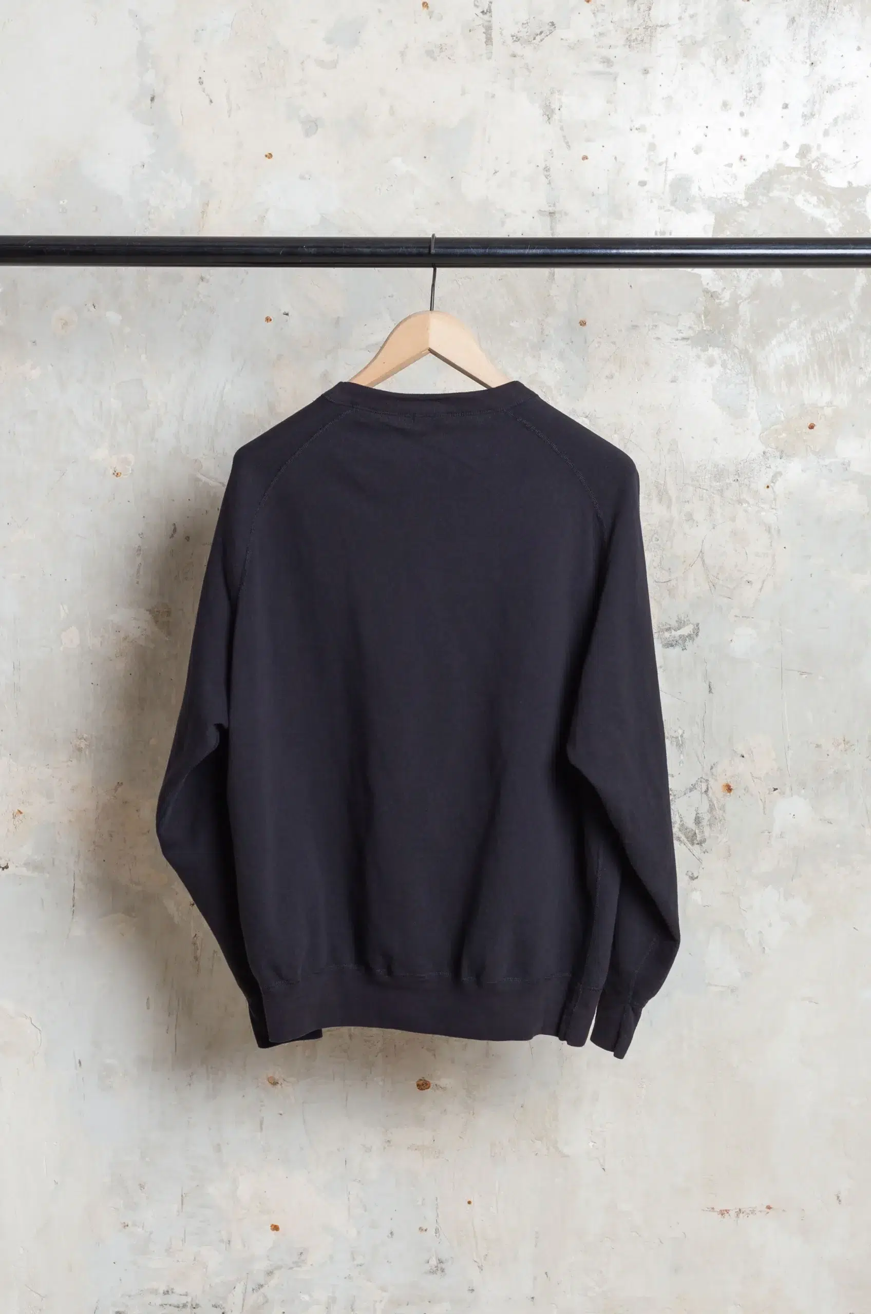 Comoli - LW Cotton Fleece Crew Neck PO D01-05017 - BLACK