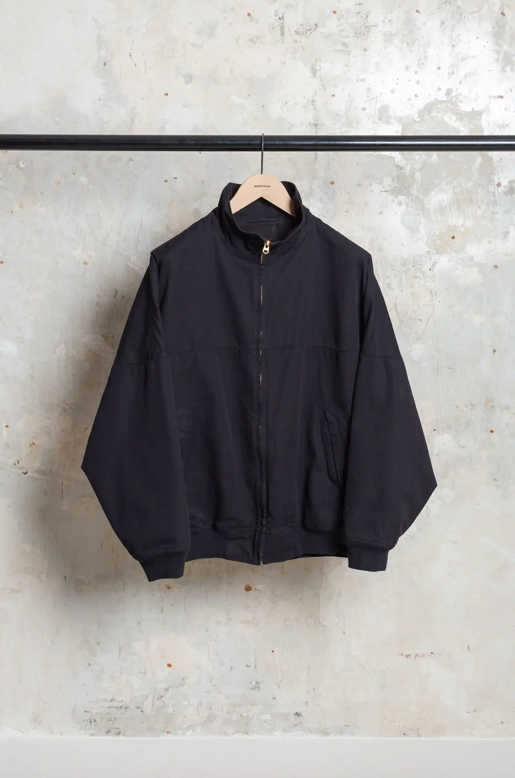 Comoli - Post-Work Twill Cap Shoulder Blouson D01-01031 - BLACK