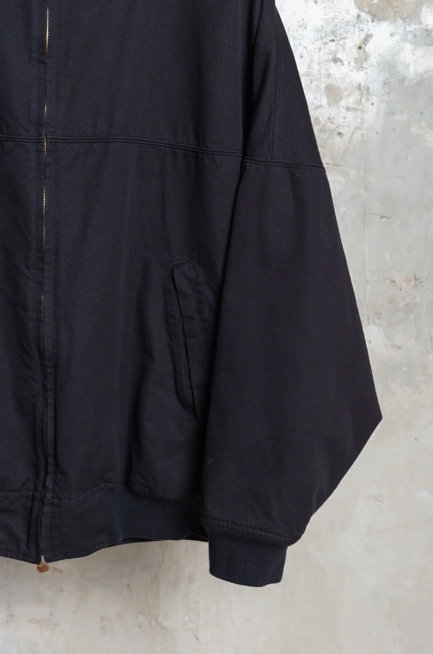 Comoli - Post-Work Twill Cap Shoulder Blouson D01-01031 - BLACK