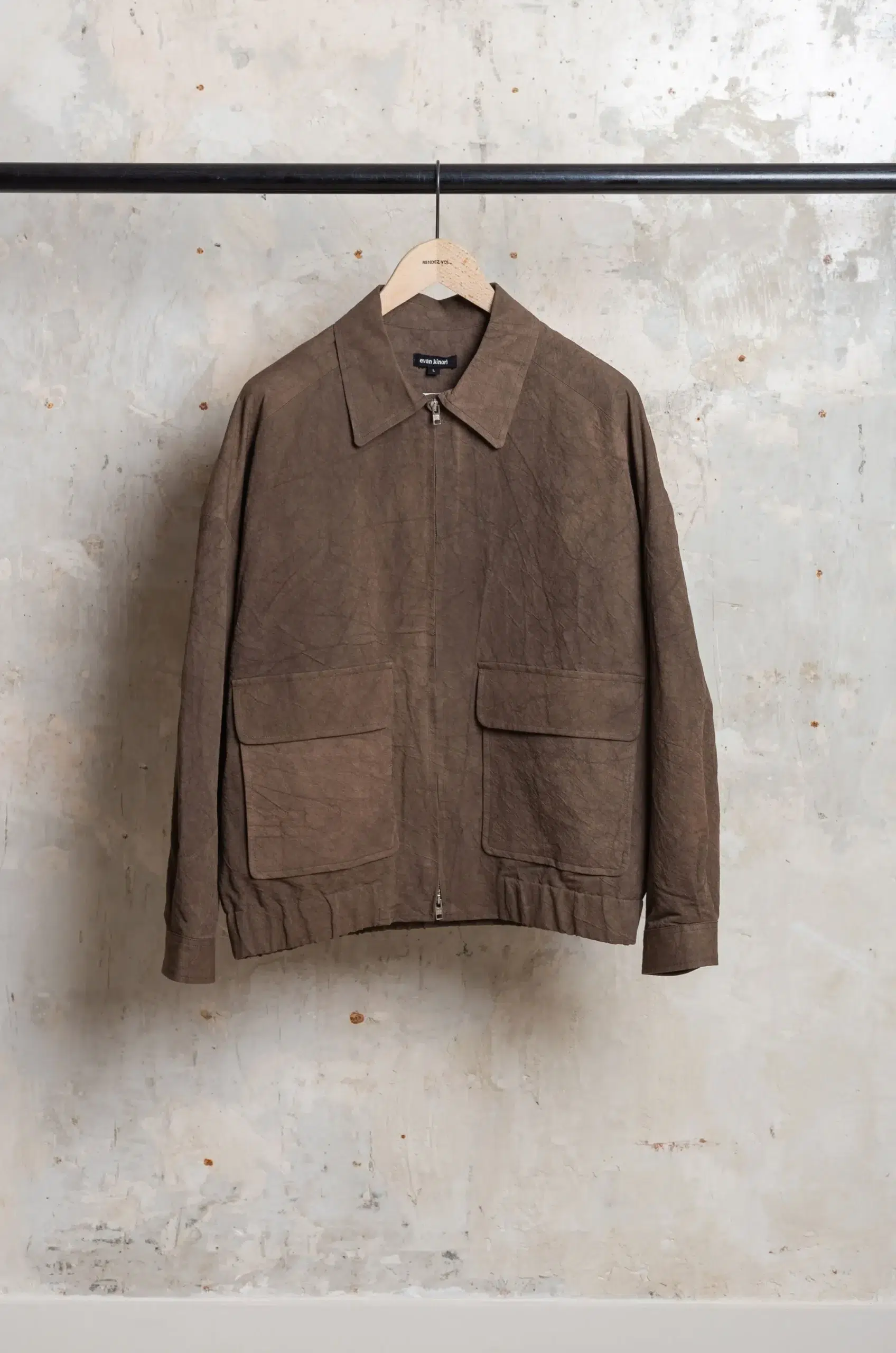 Evan Kinori - Zip Jacket Two - Brown (Persimmon/Iron Dye)