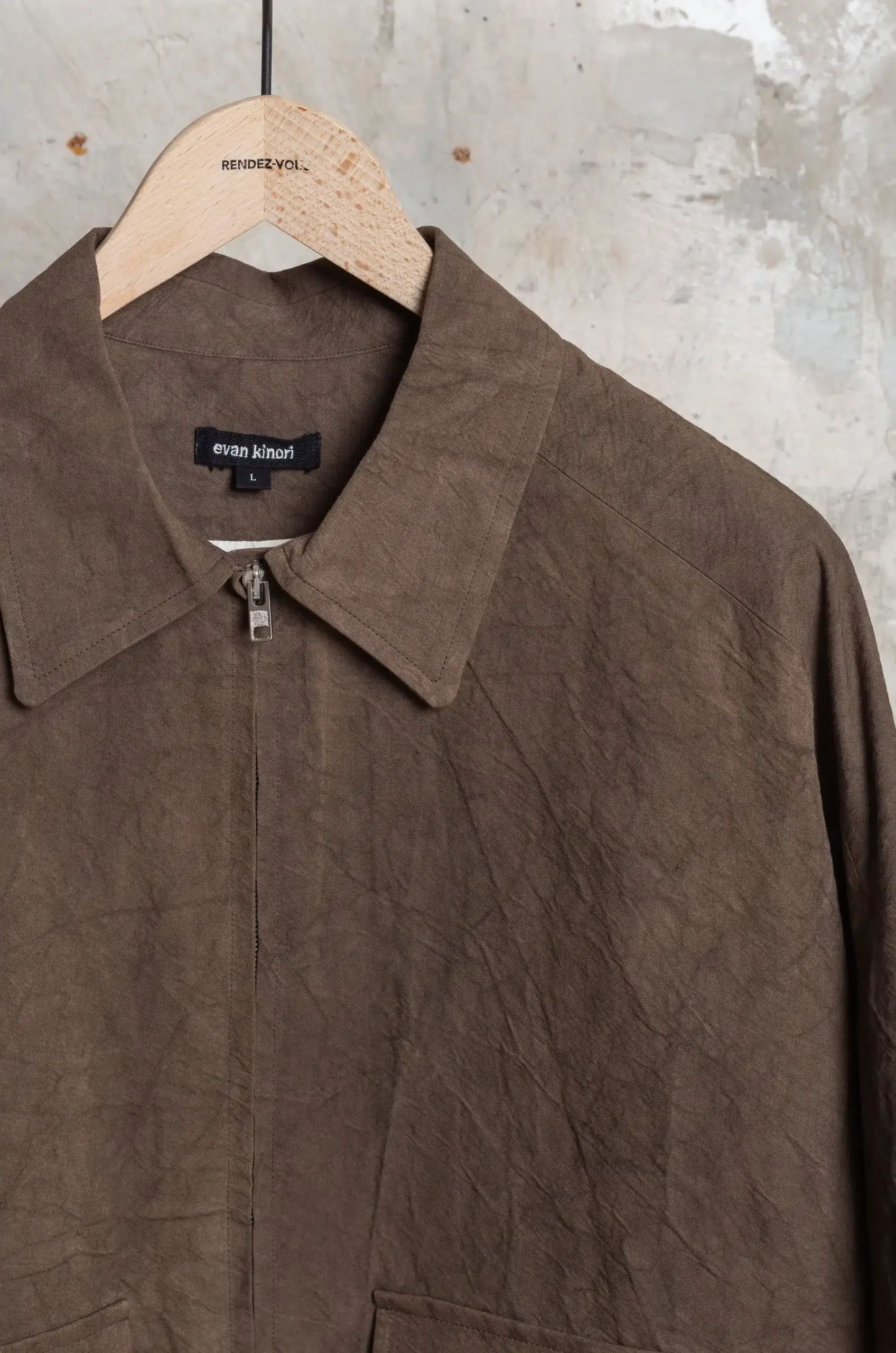 Evan Kinori - Zip Jacket Two - Brown (Persimmon/Iron Dye)
