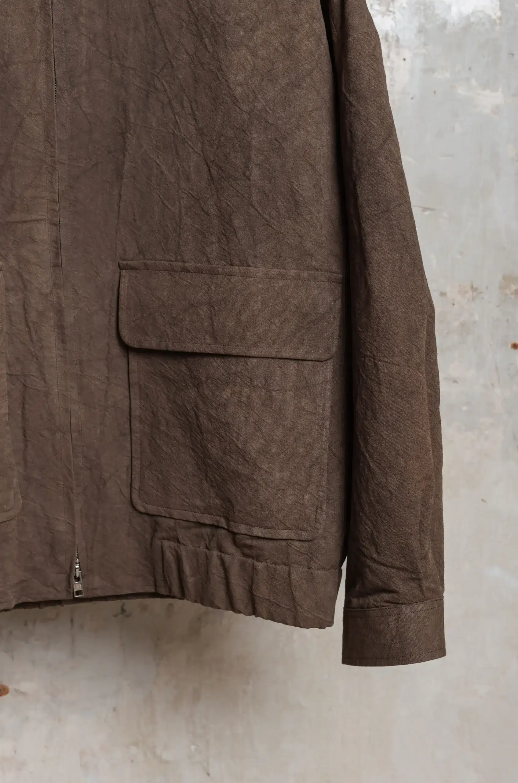 Evan Kinori - Zip Jacket Two - Brown (Persimmon/Iron Dye)