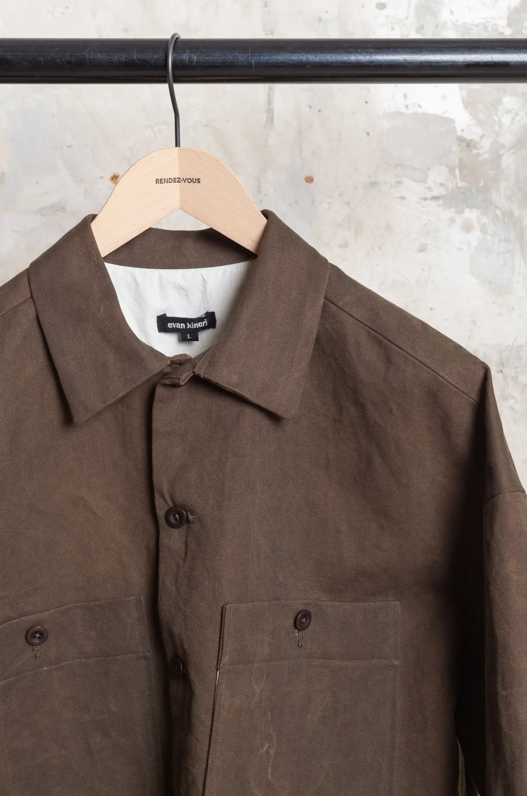 Evan Kinori - Field Shirt Two - Dark Olive (Sumi Ink Dye)