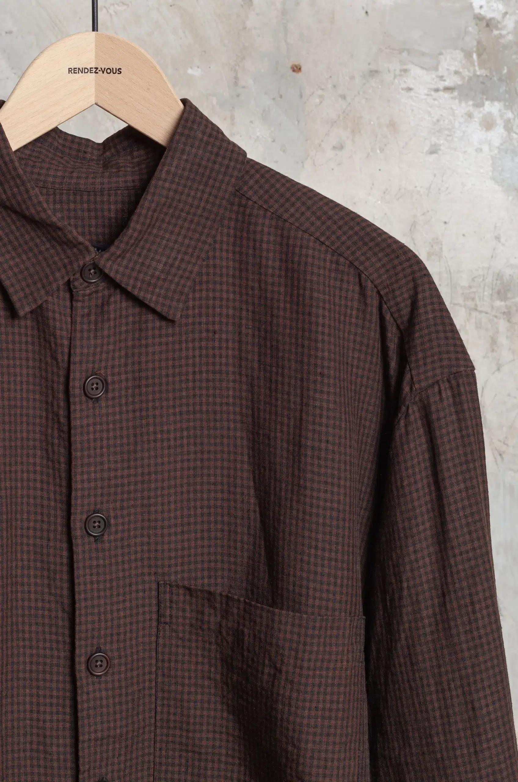 Evan Kinori - Big Shirt Two - Brown/Black (Logwood Overdye)