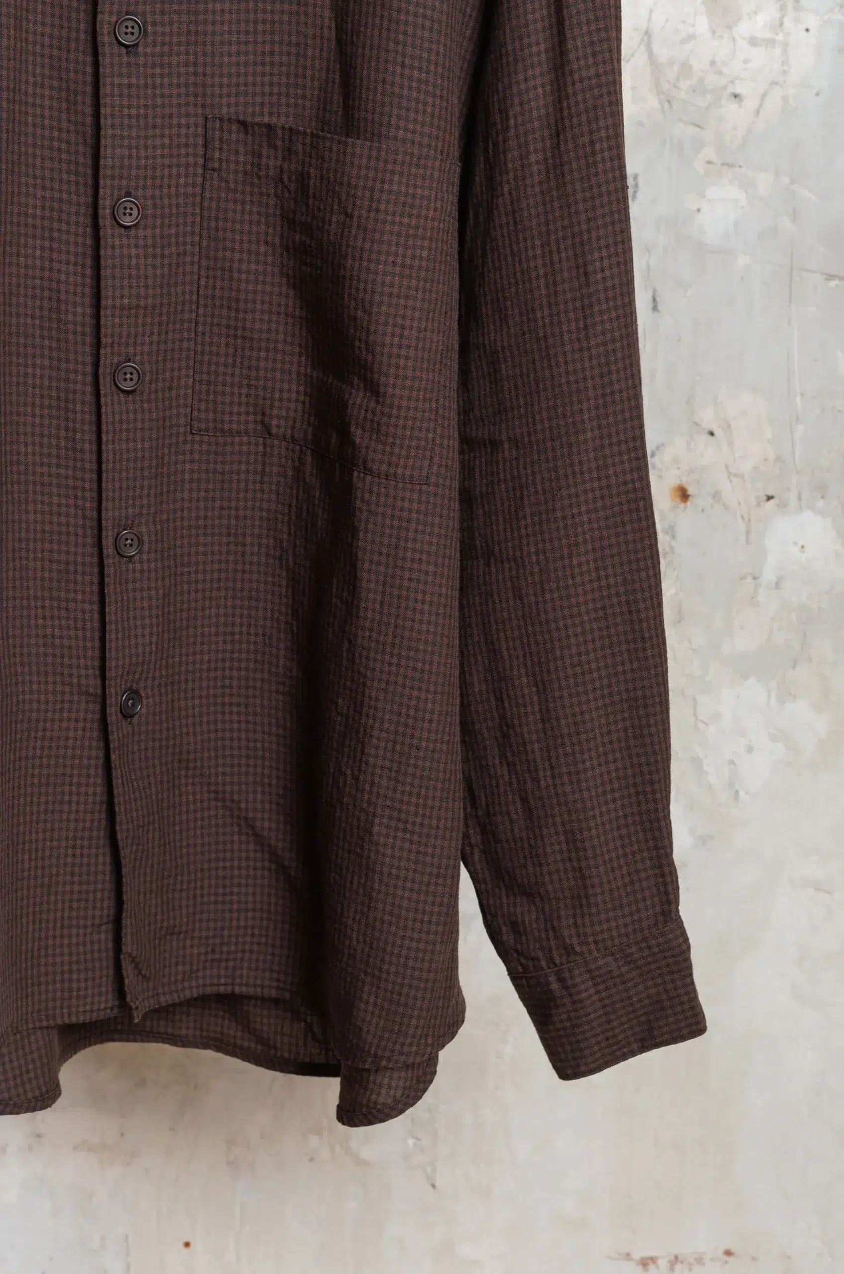 Evan Kinori - Big Shirt Two - Brown/Black (Logwood Overdye)