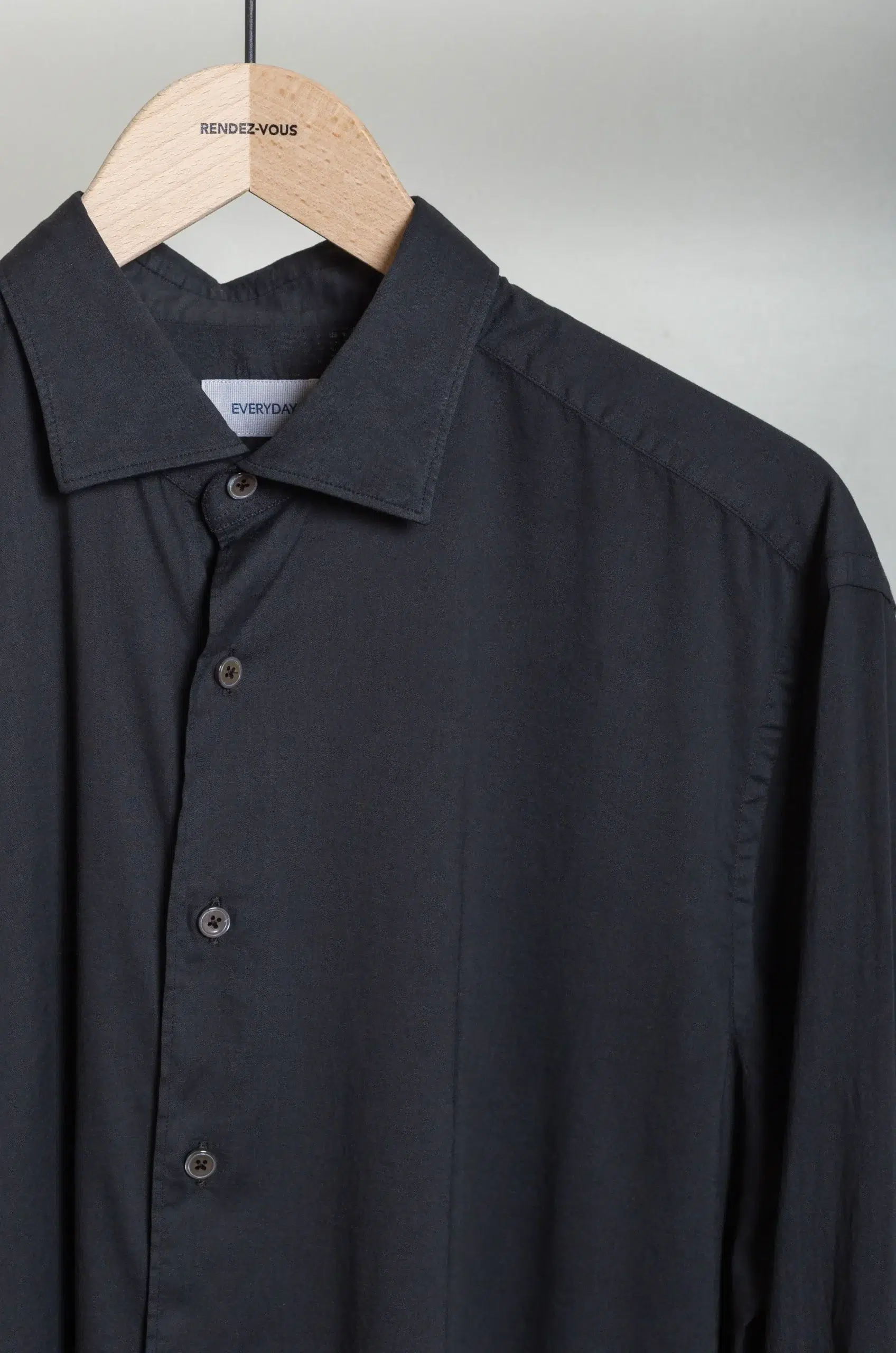Everyday Shirts - MEN REGENT7 76T2531 - CAPO / GAR.DYED BLACK PLAIN