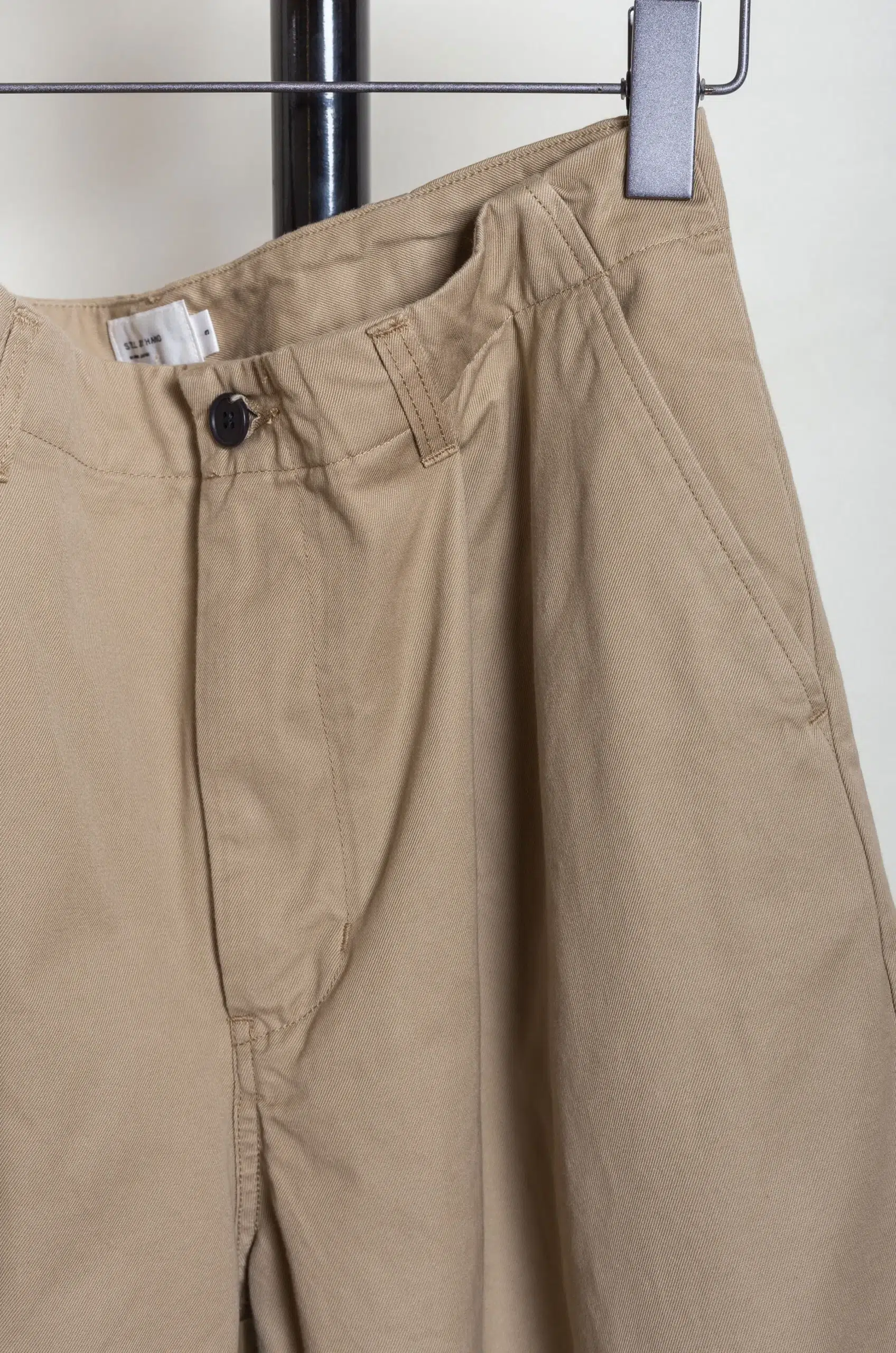 Still By Hand - PT02261OS Selvedge 1 pleat pants - BEIGE