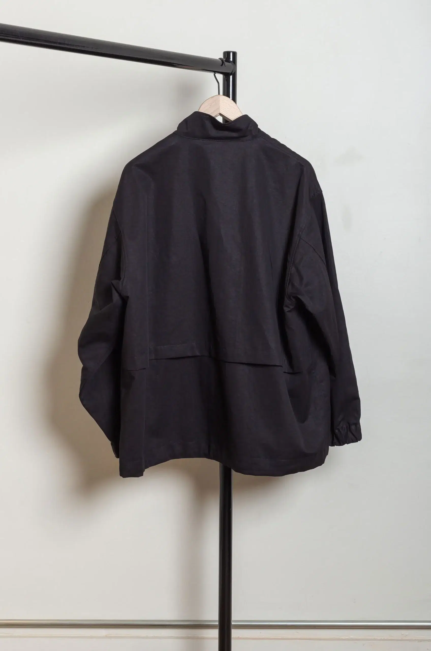 Still By Hand - BL02261OS Stand collar blouson - BLACK