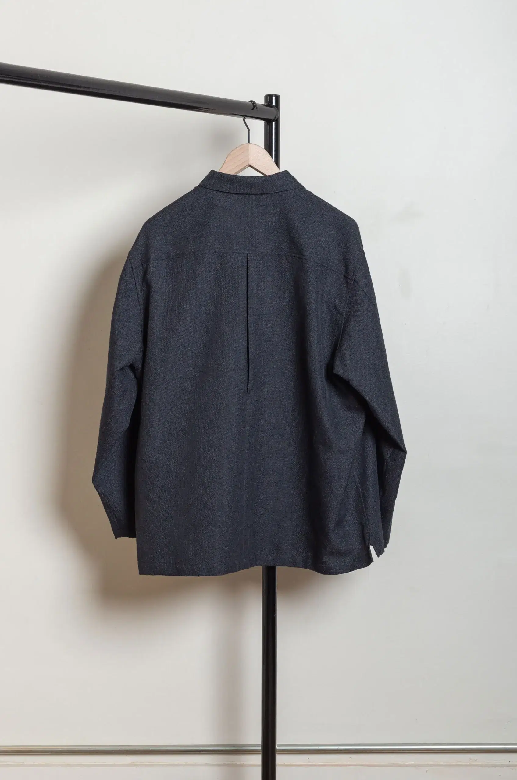 Still By Hand - BL04261OS Mixed Colour Shirt Jacket - Ink Black