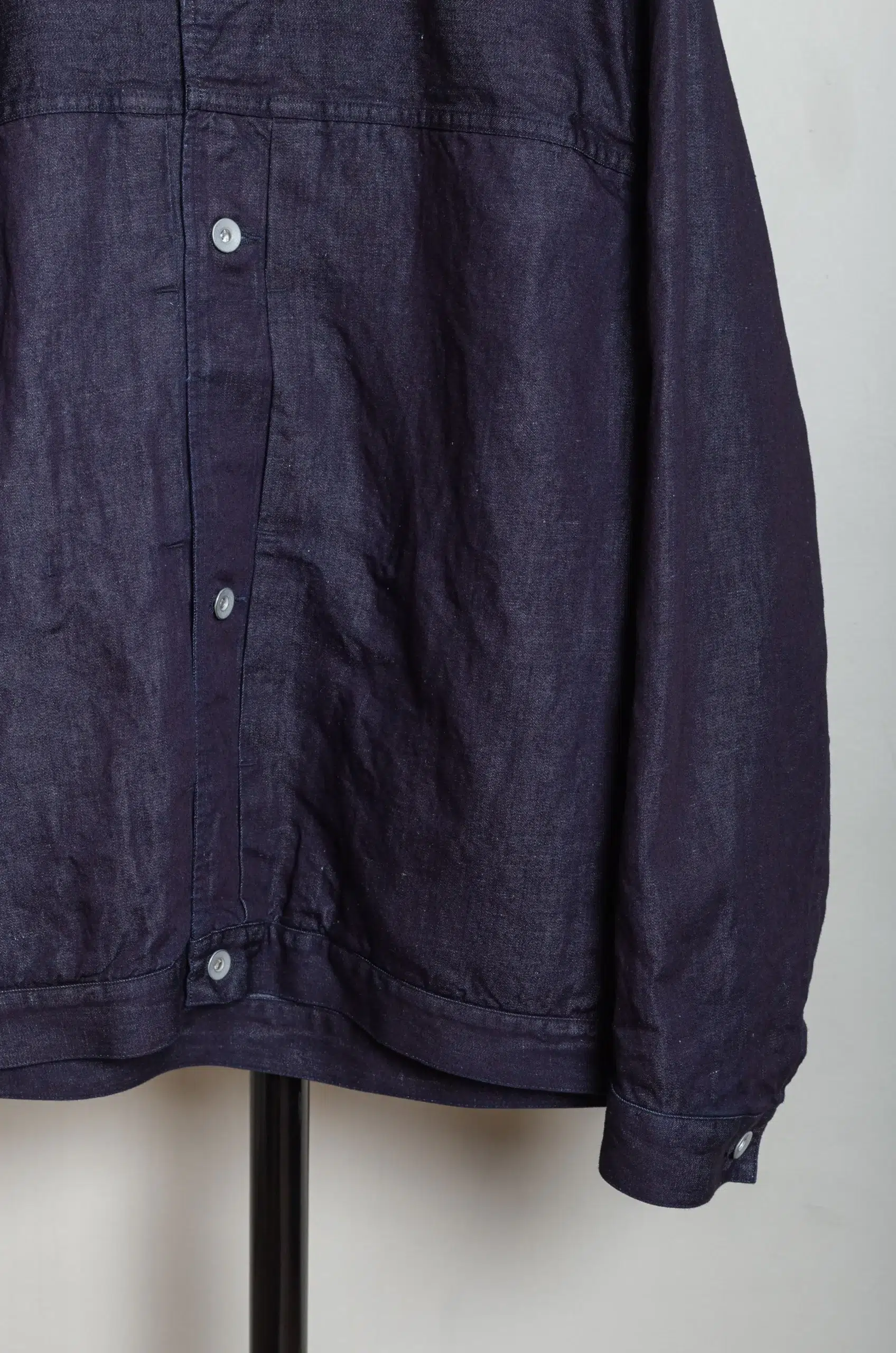 Still By Hand - JK02261OS Garment-dye 3B jacket - INK BLACK