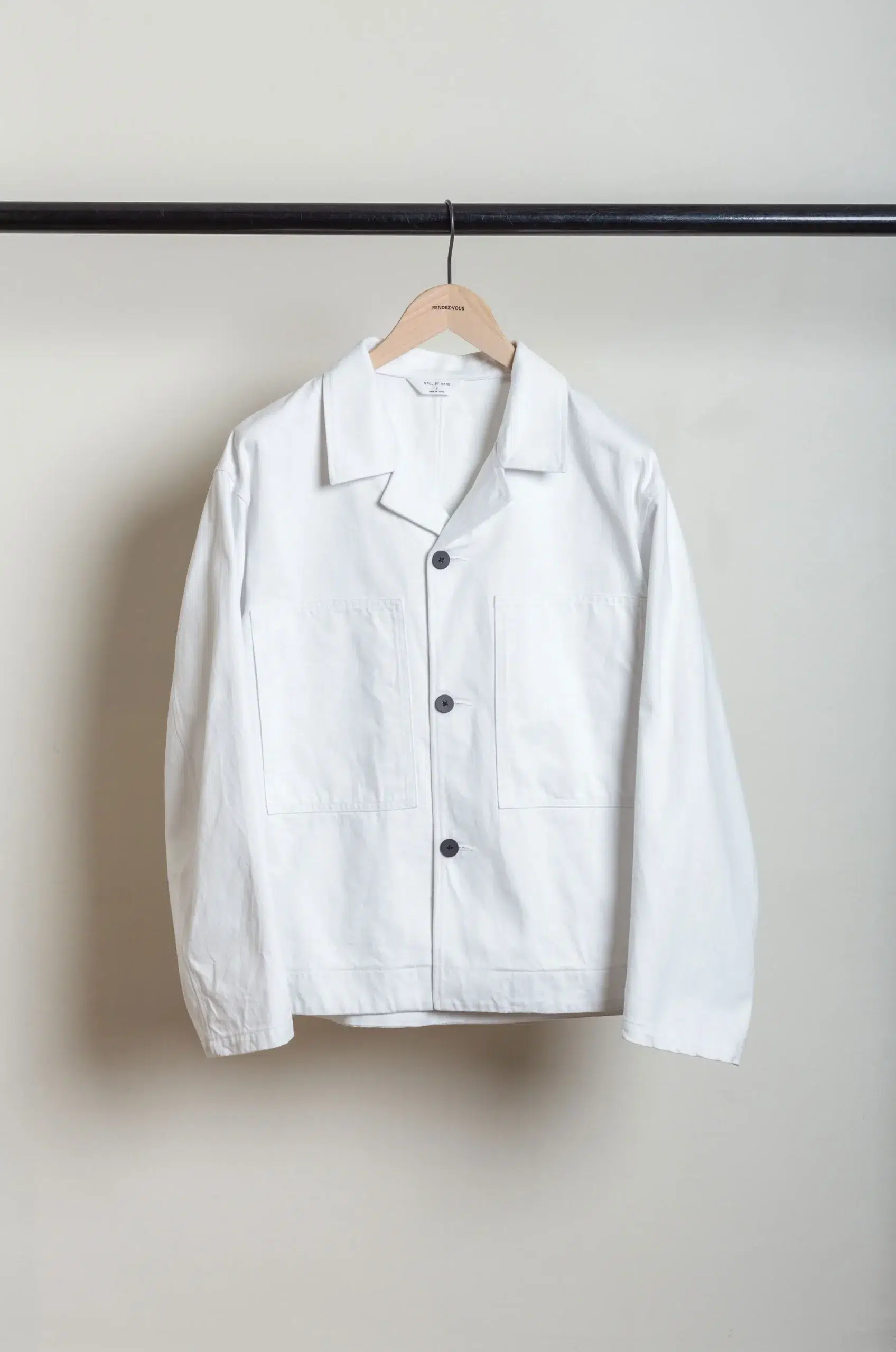 Still By Hand - DN04261OS 11.5oz denim jacket - ASH WHITE