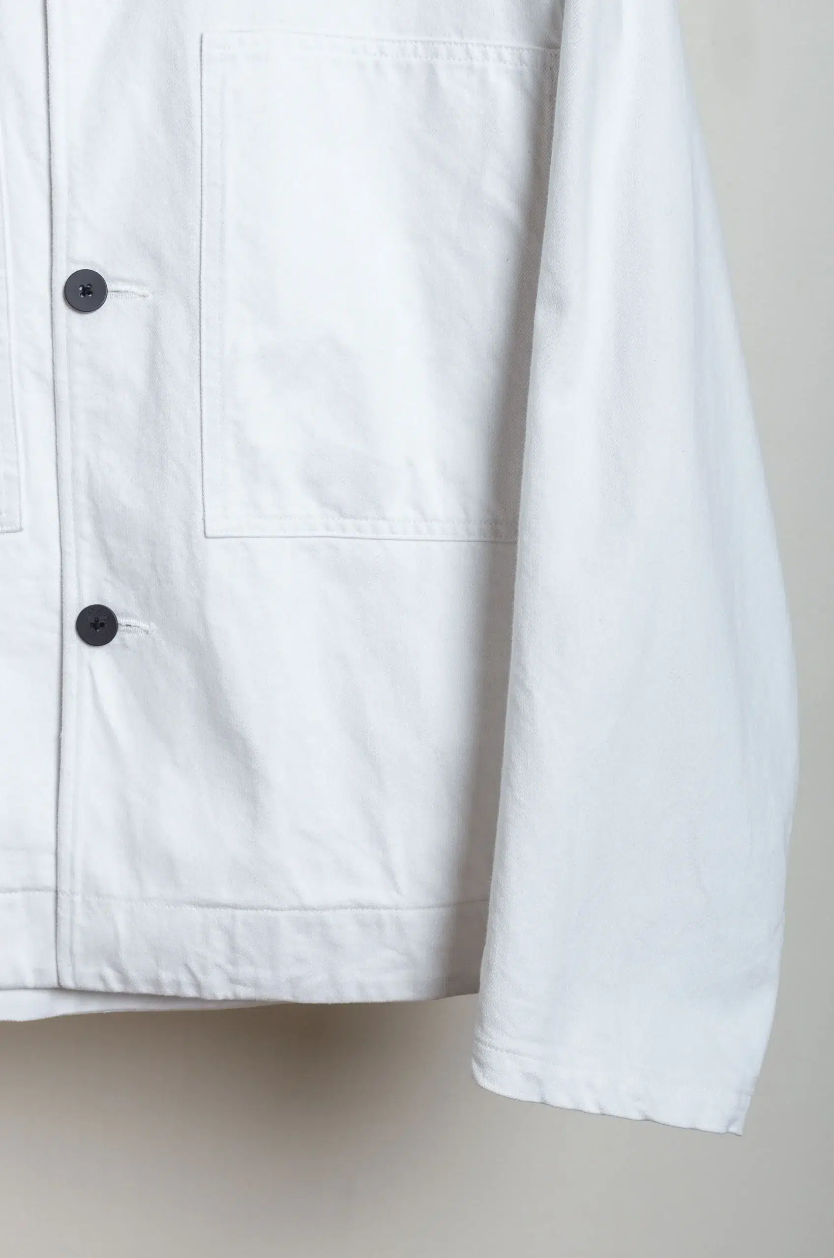 Still By Hand - DN04261OS 11.5oz denim jacket - ASH WHITE