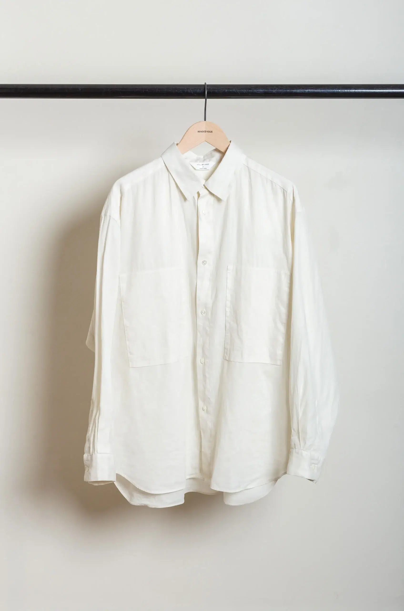 Still By Hand - SH05261OS Garment-dye over shirt - ECRU