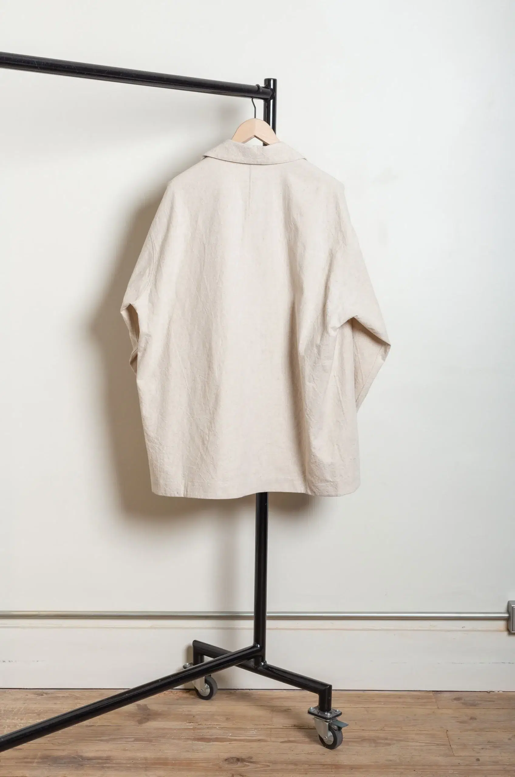 Still By Hand - CO02261OS Cotton/linen half coat - OATMEAL