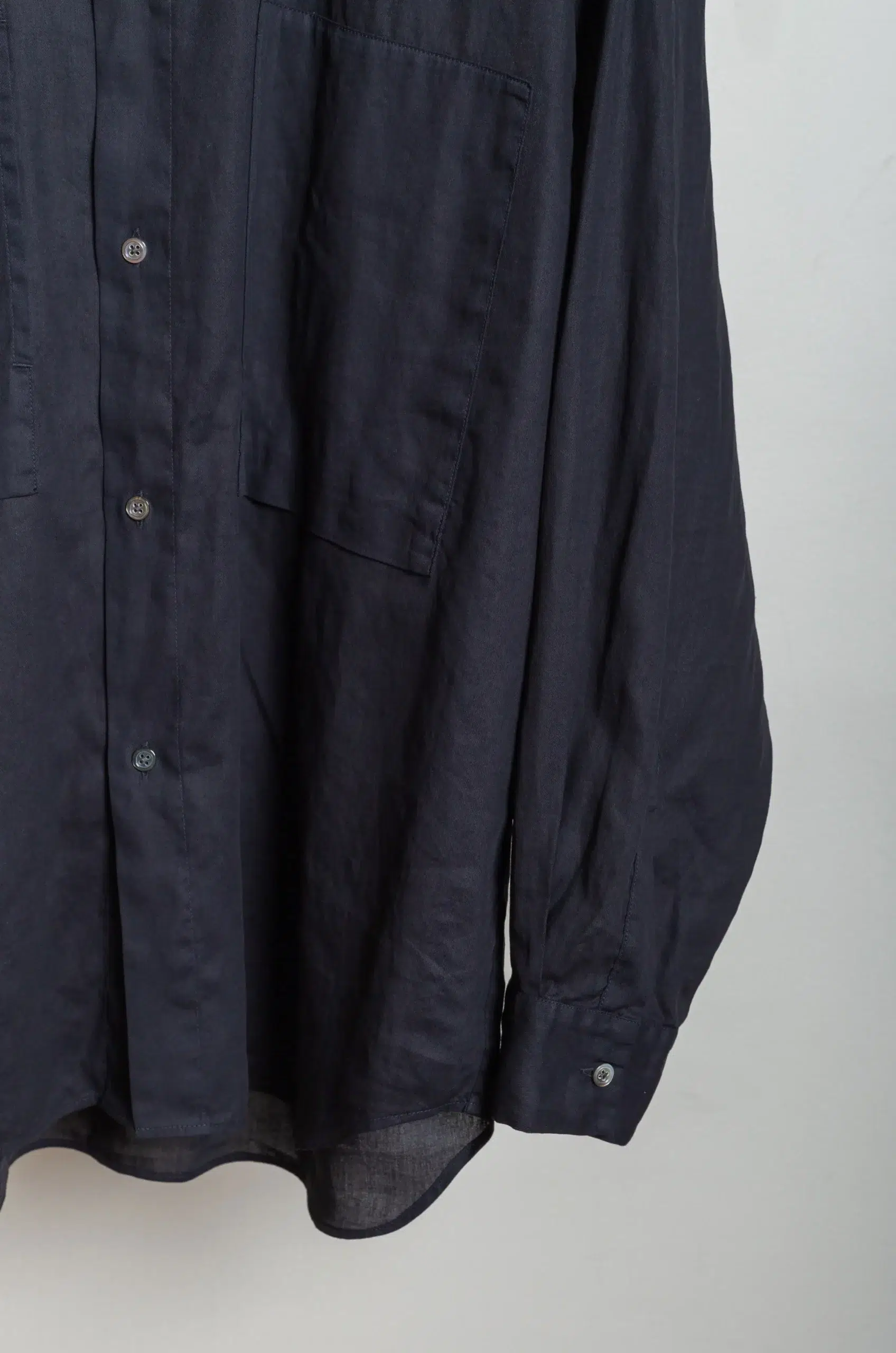 Still By Hand - SH05261OS Garment-dye over shirt - BLACK NAVY
