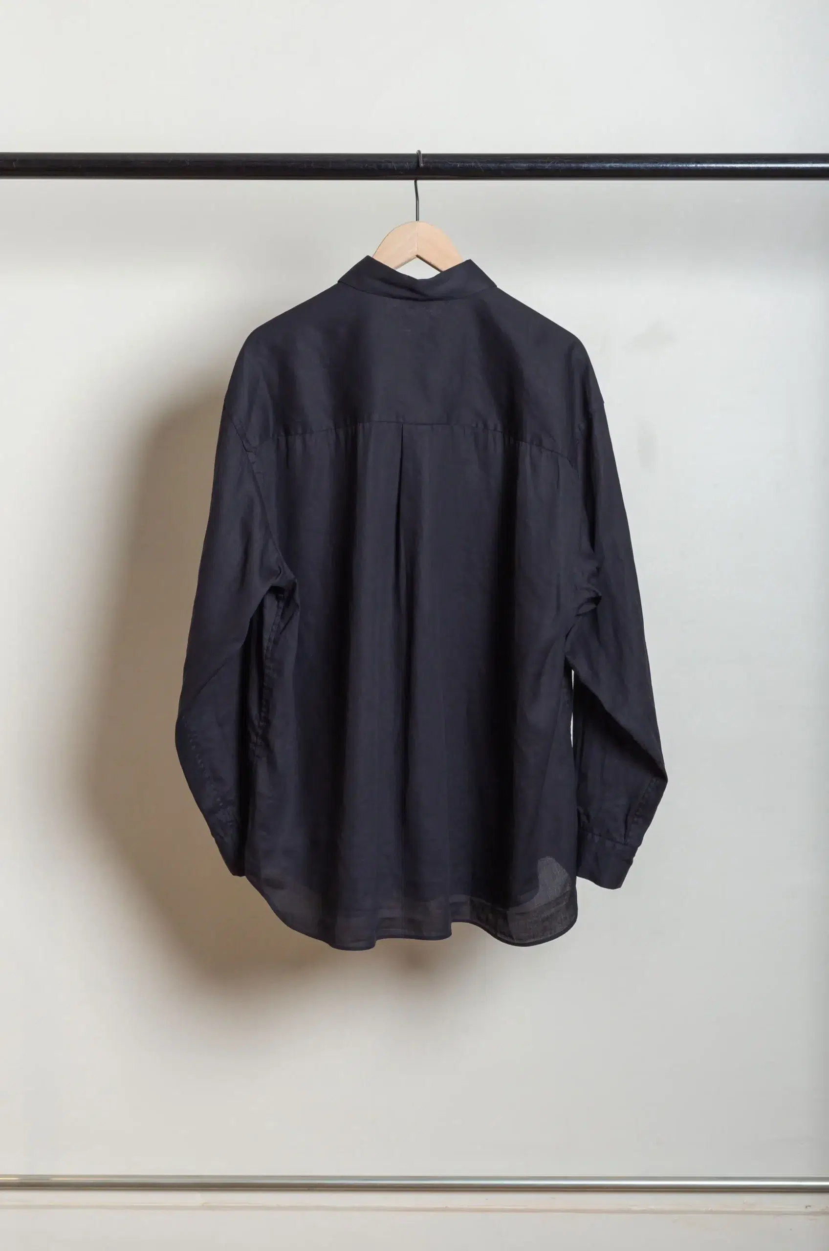 Still By Hand - SH05261OS Garment-dye over shirt - BLACK NAVY