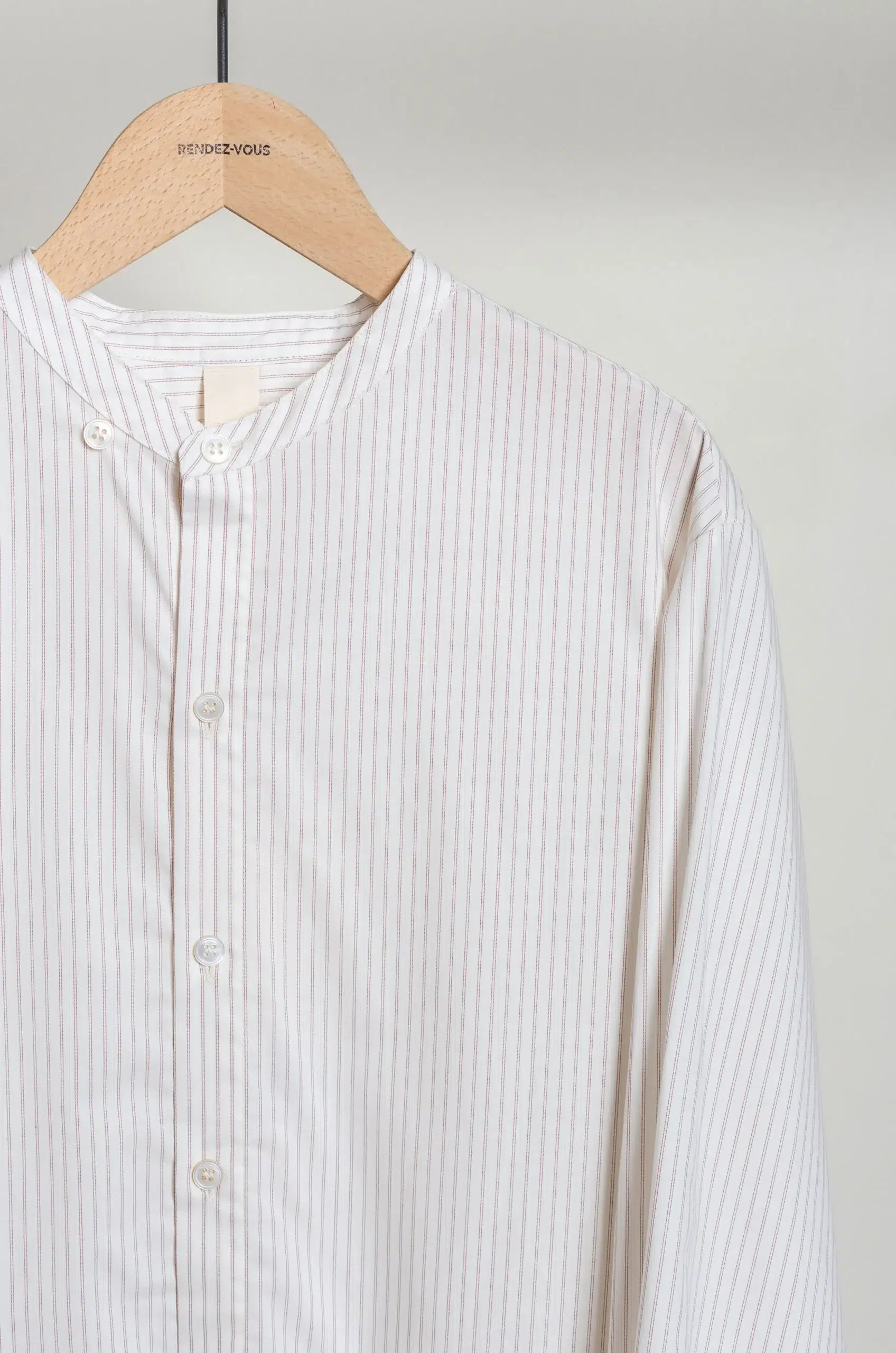 WRIGHT & DOYLE - ROWDEN SHIRT WD-121-CB - CHALK BRICK PINSTRIPE