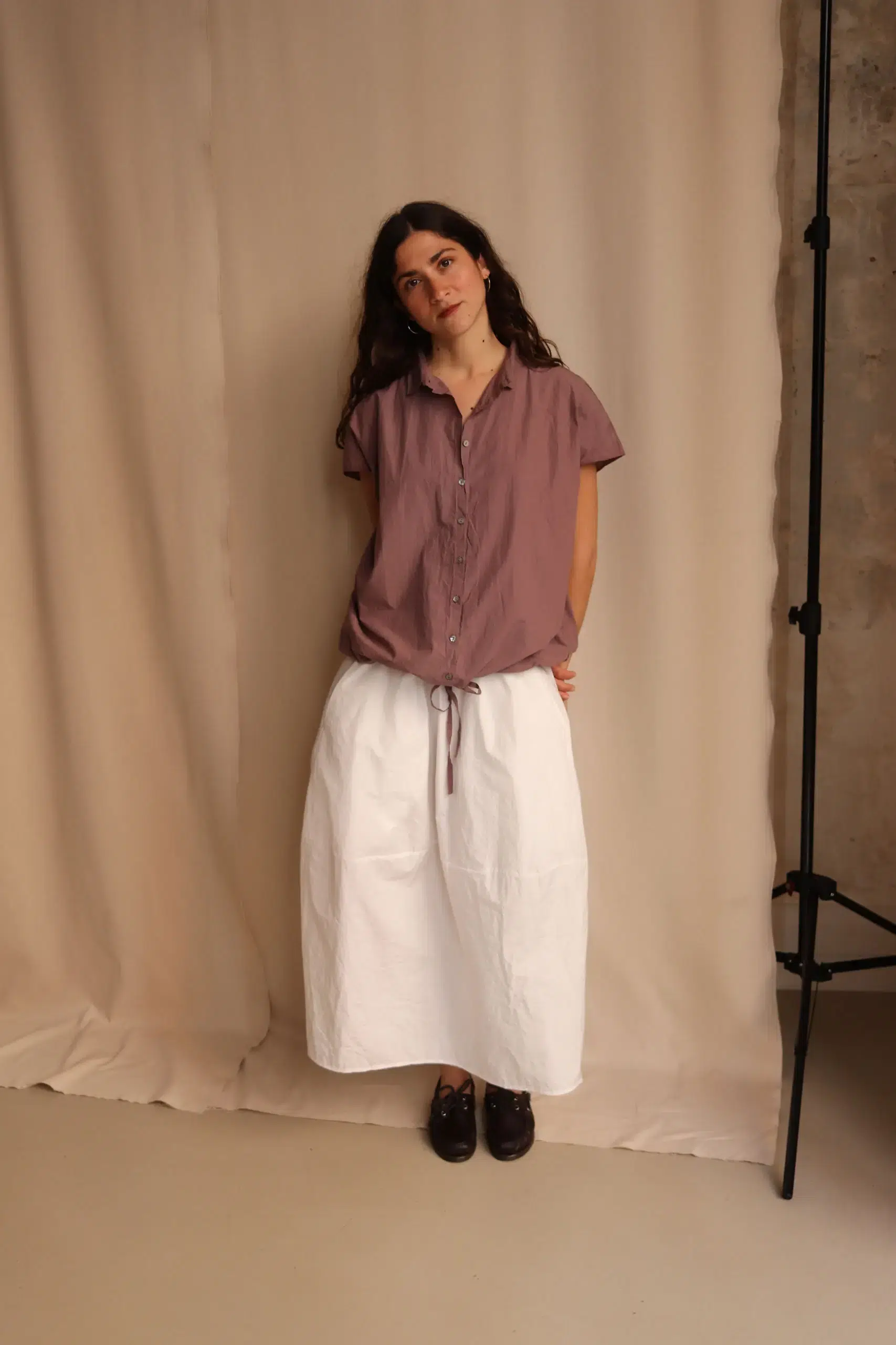 Album Di Famiglia - SHORT SLEEVELESS SHIRT TC - MAUVE