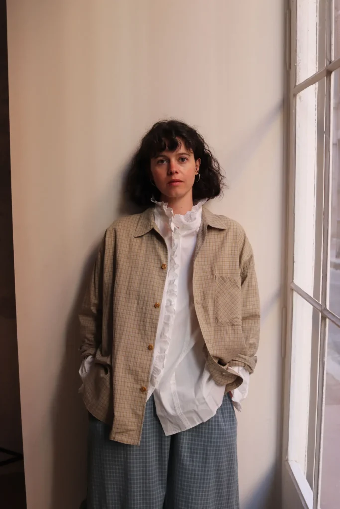 Dopple & Scent - Dobby Check Oversized Shirt DS01044 - Beige