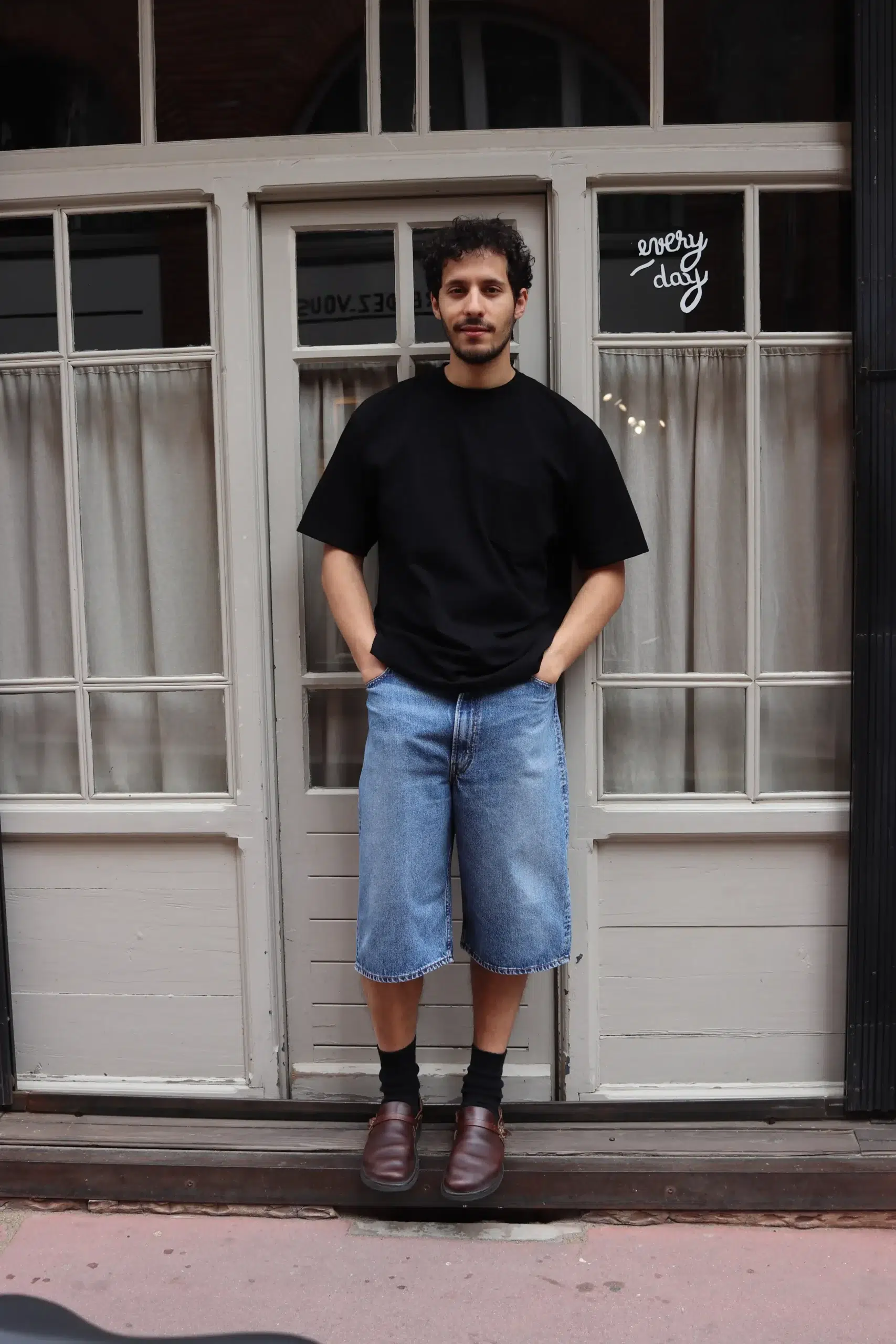 Orslow - STURDY COTTON T-SHIRT WITH POCKET 03-0017N-61 - BLACK
