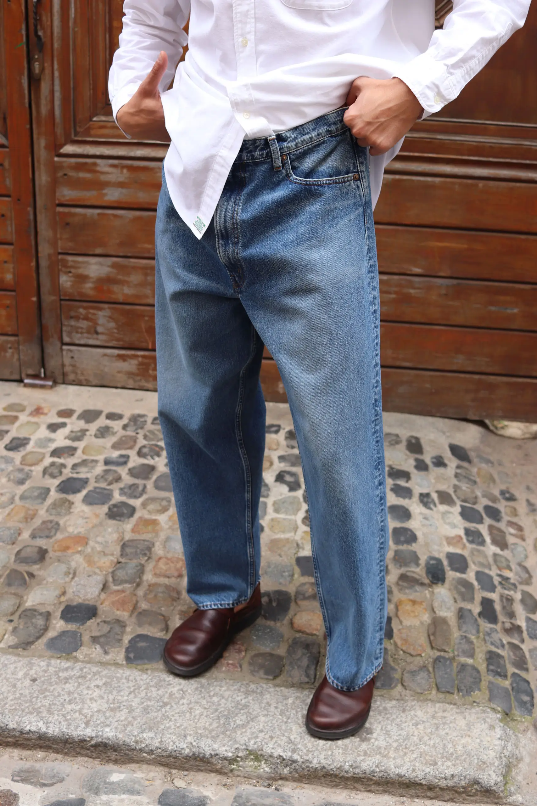Orslow - UNISEX SUPER DAD'S DENIM PANTS 01-1100W-95 - DENIM USED