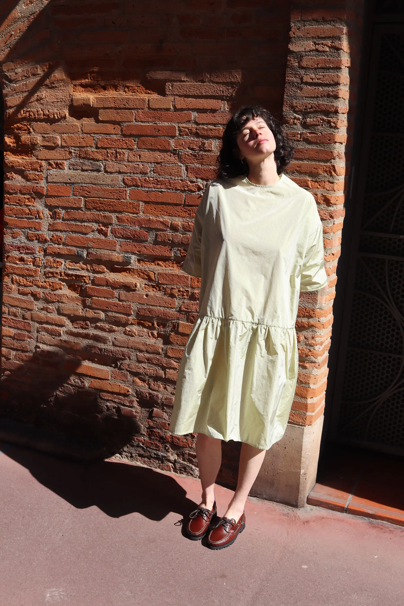 Eleph - SHORT MUMU DRESS C9010417 - GREEN CHECK