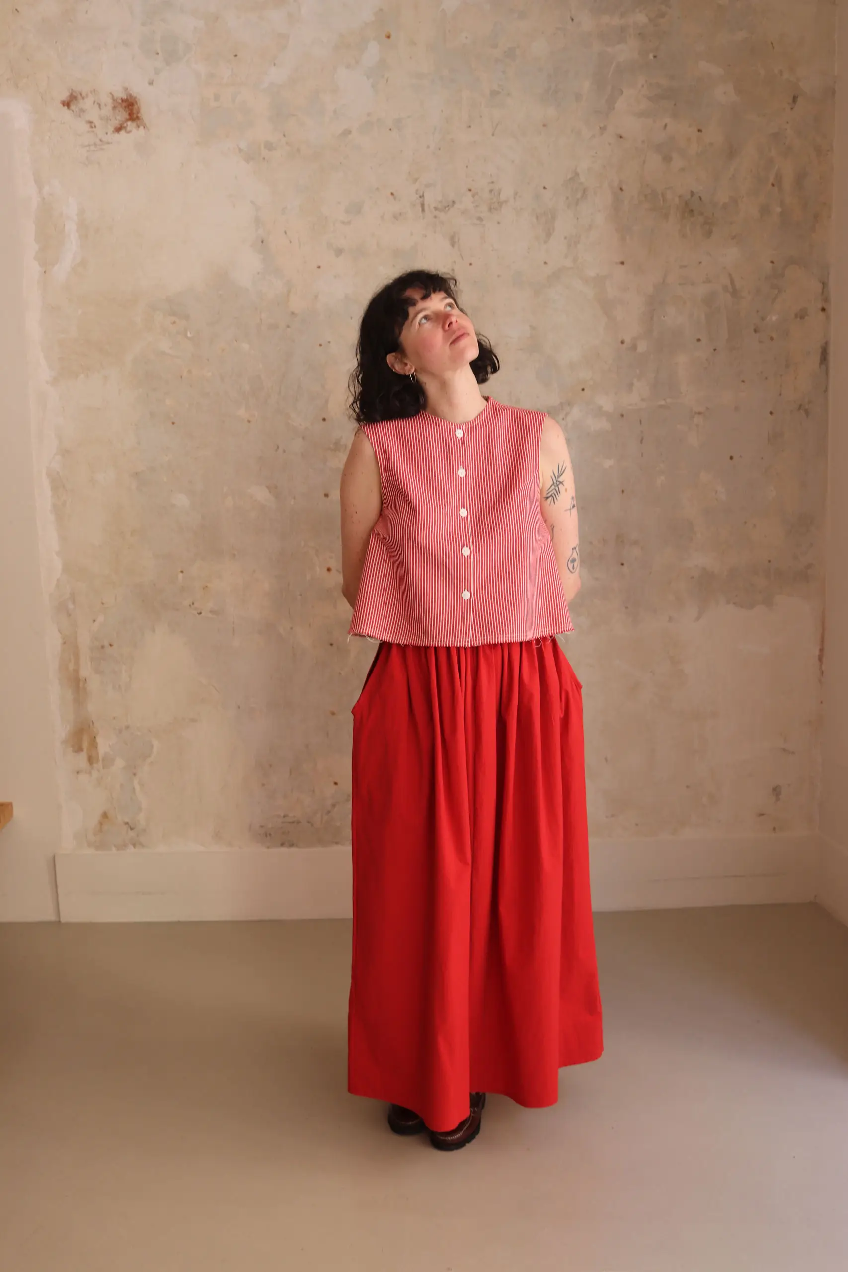 Eleph - WIDE POCKET SKIRT C9010506 - RED