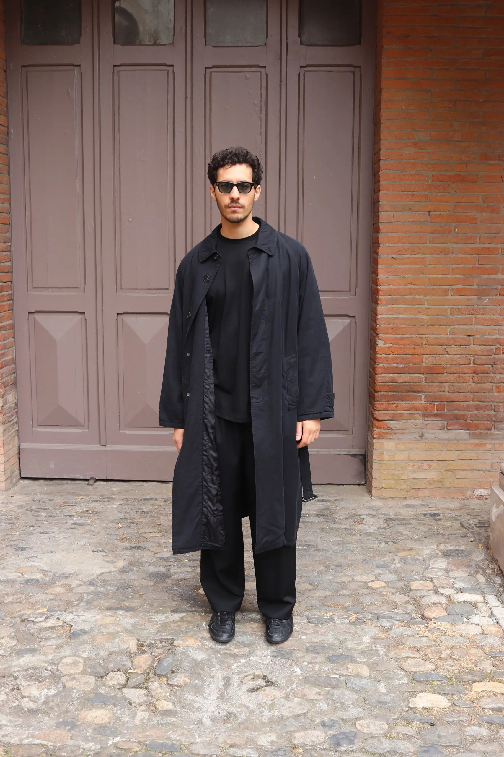 STEIN - COTTON RAYON VINTAGE PADDED BALMACAAN COAT ST.1370 - BLACK
