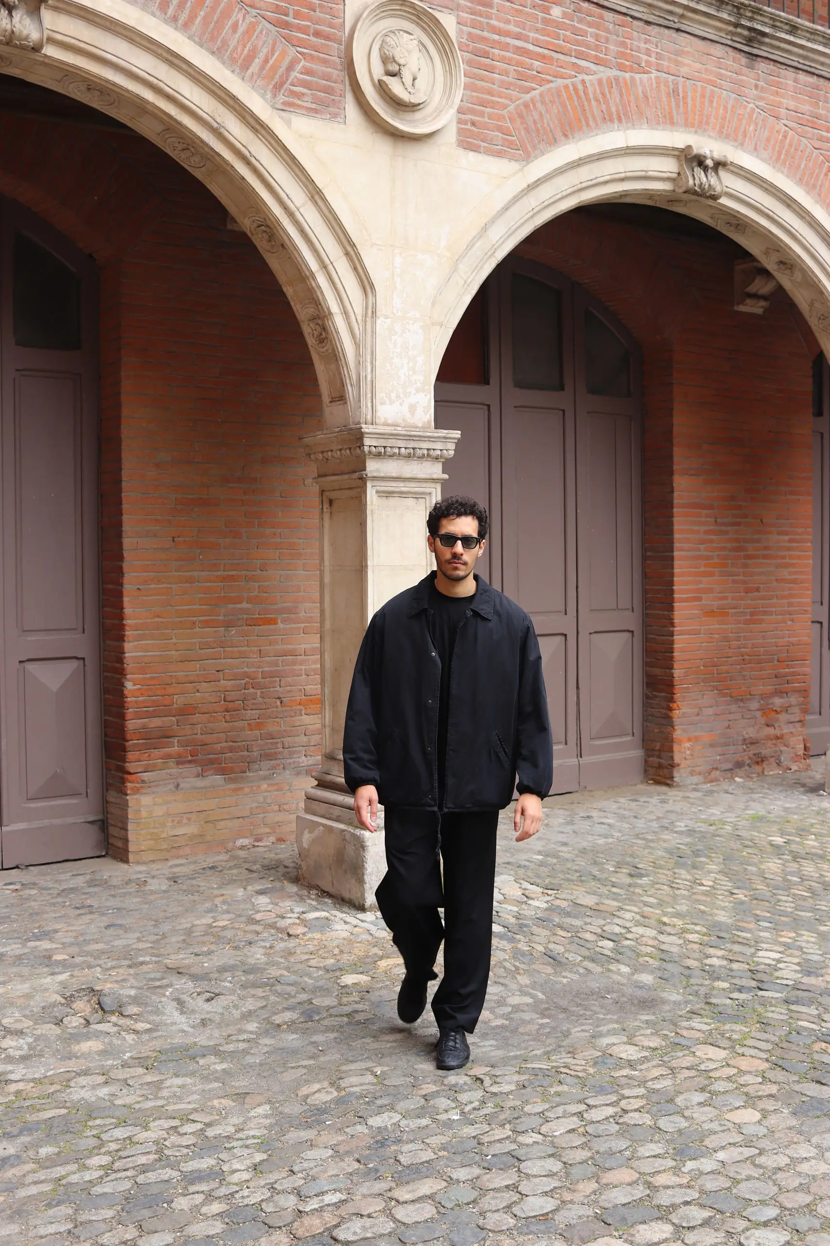 STEIN - COTTON RAYON VINTAGE COACH JACKET ST.1405 - BLACK