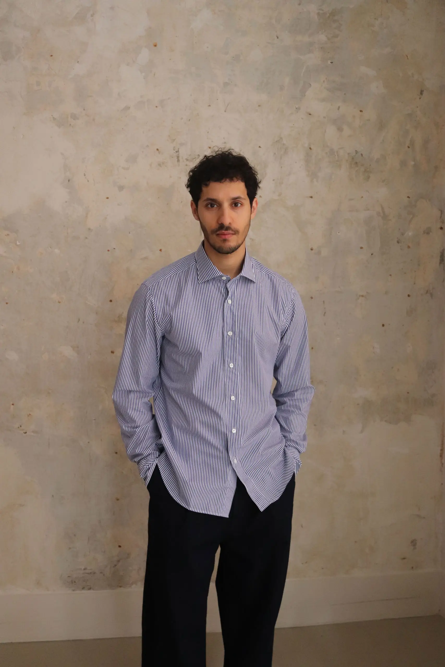 Everyday Shirts - REGENTSOFT W015608 - RIGA BLU / DARK BLUE STRIPED