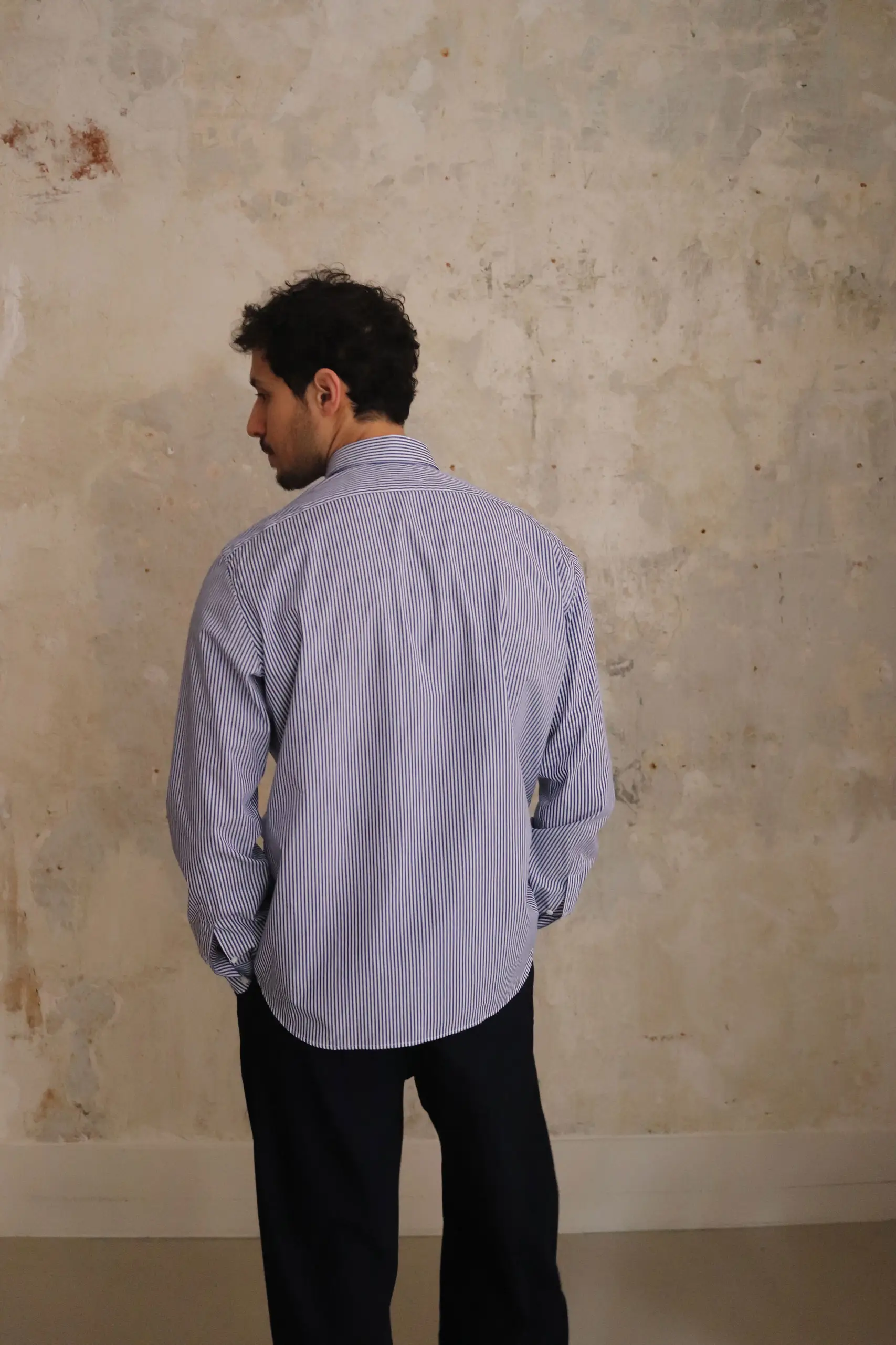 Everyday Shirts - REGENTSOFT W015608 - RIGA BLU / DARK BLUE STRIPED