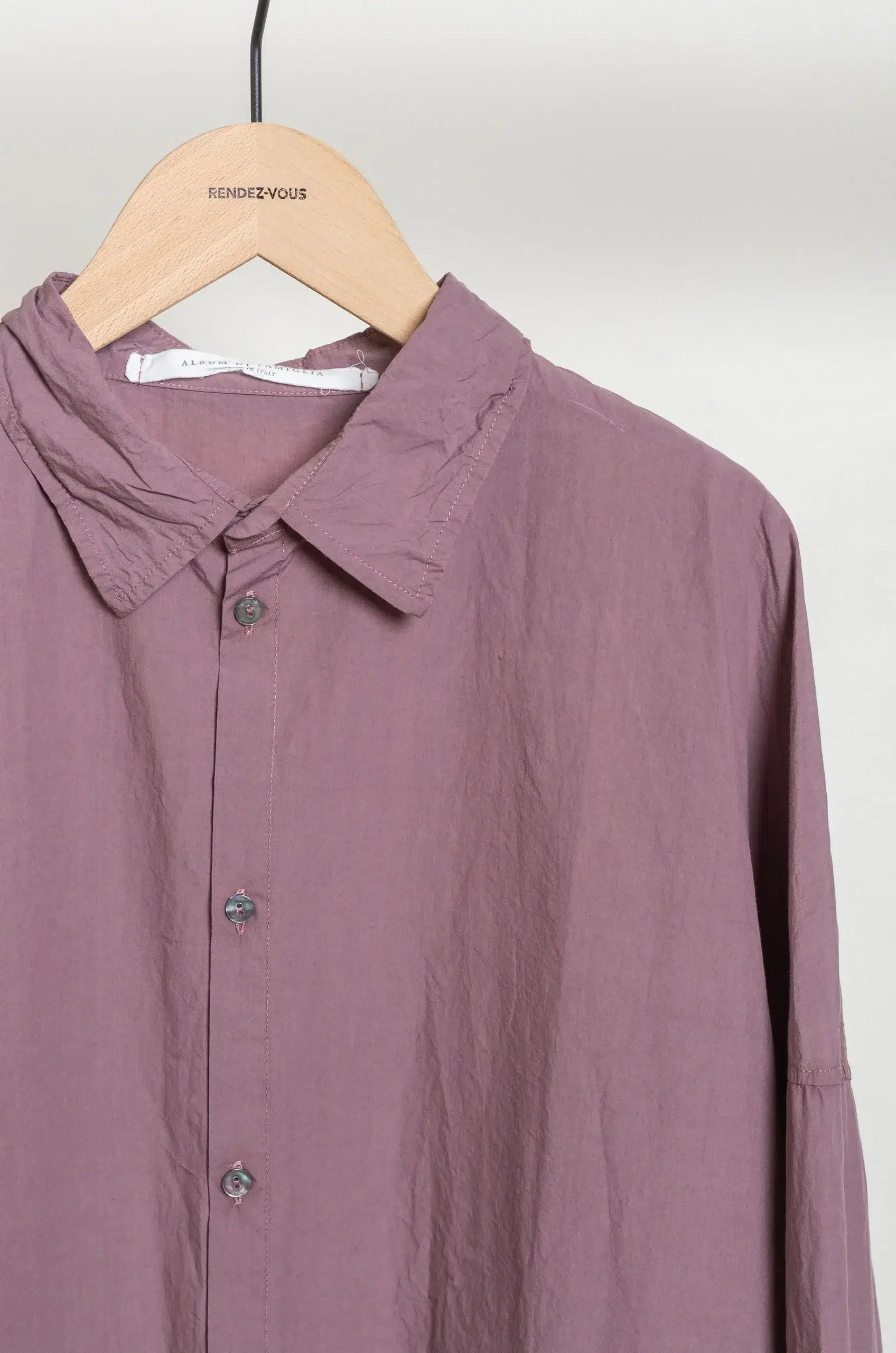 Album Di Famiglia - UNISEX COLLAR SHIRT TC - MAUVE