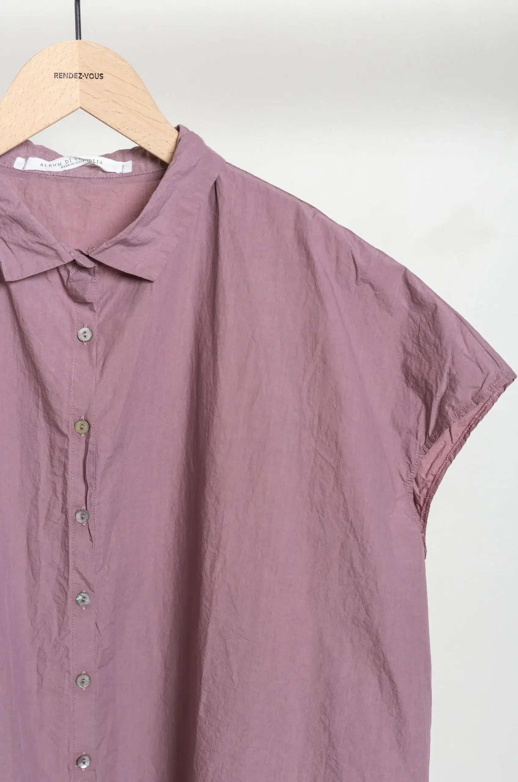 Album Di Famiglia - SHORT SLEEVELESS SHIRT TC - MAUVE