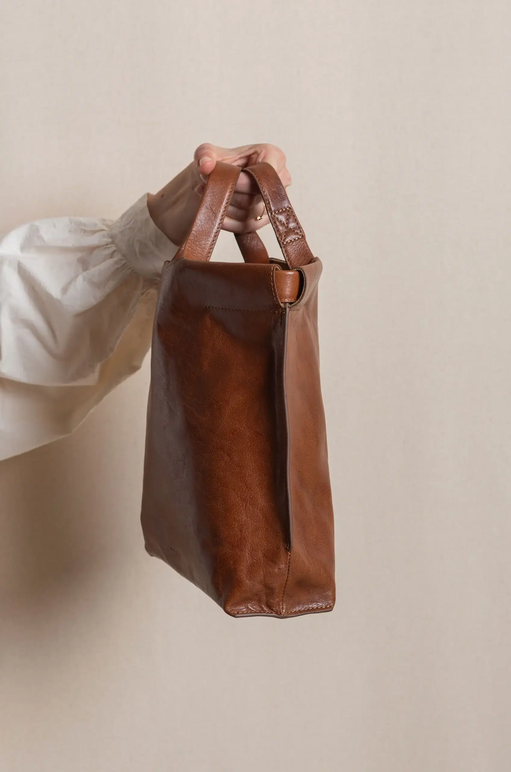 Bea Mombaers bags - SHOPPER S TUMBLED - COGNAC