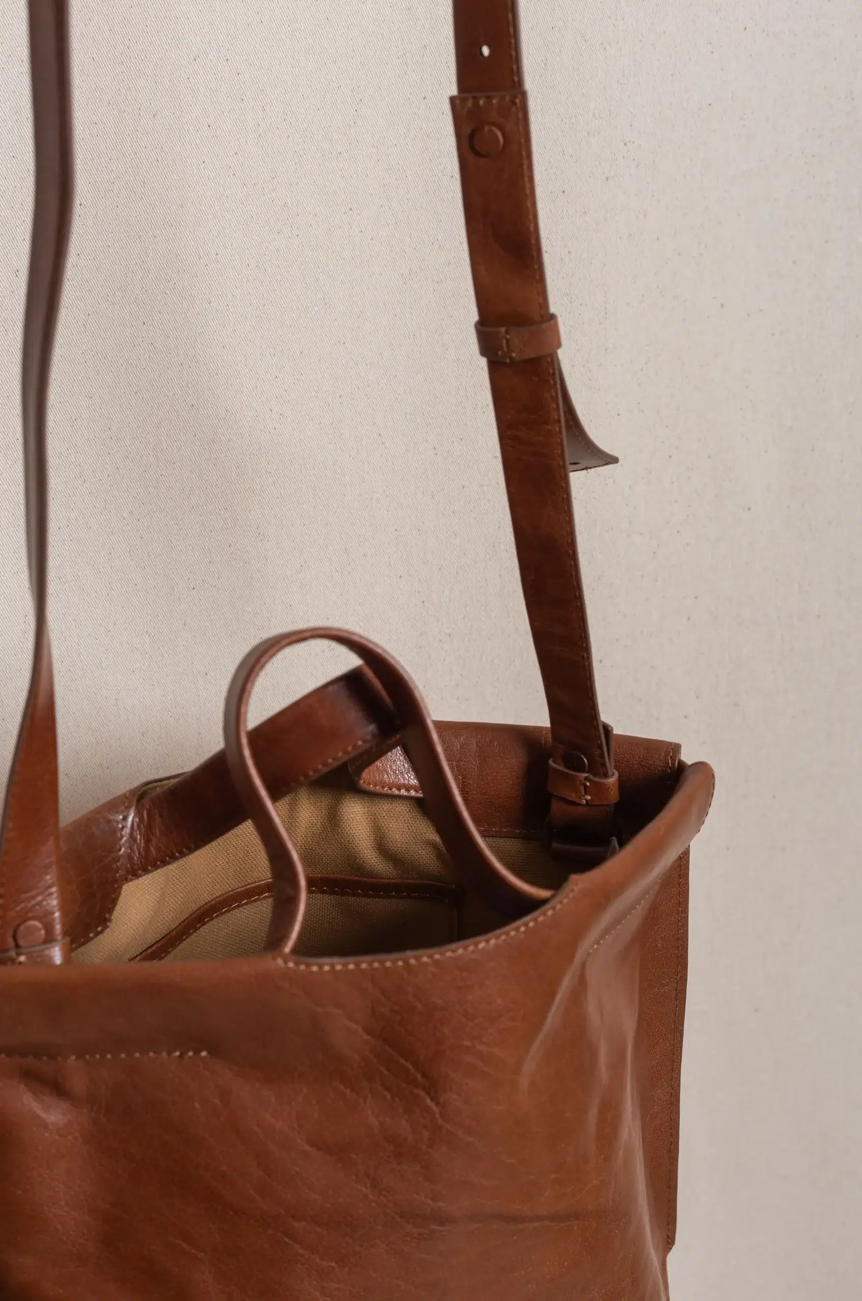 Bea Mombaers bags - SHOPPER S TUMBLED - COGNAC