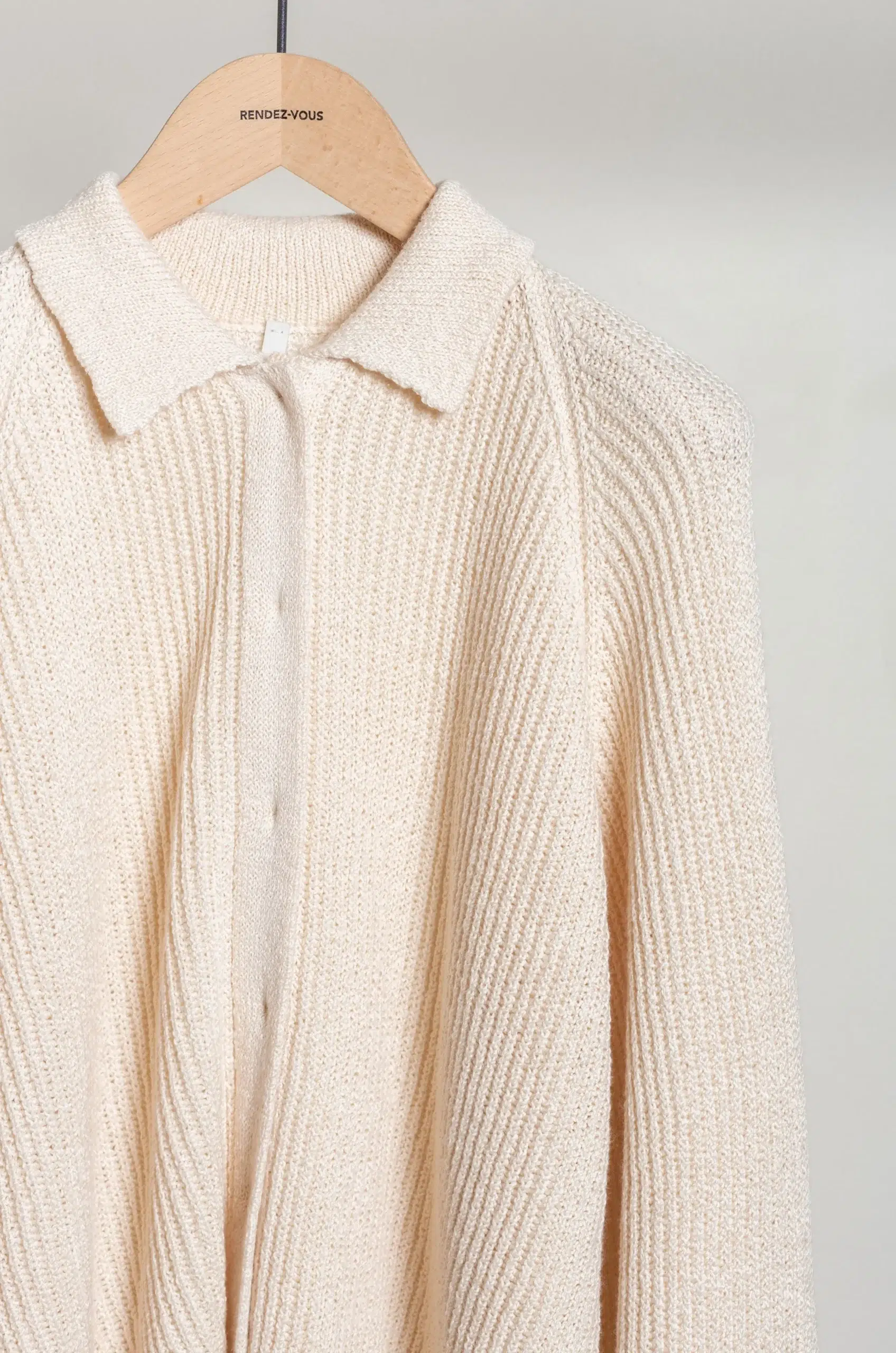 Boboutic - Shirt Cardigan Ribbed - Milk