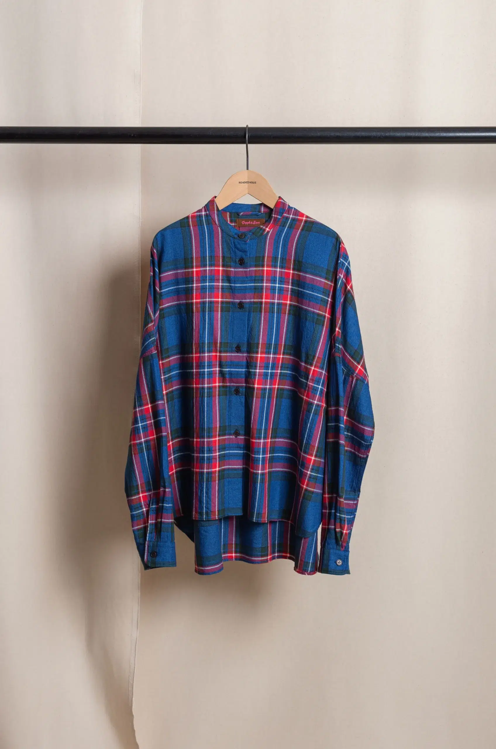 Dopple & Scent - Indigo Tartan Oversized Shirt DS01010 - Blue