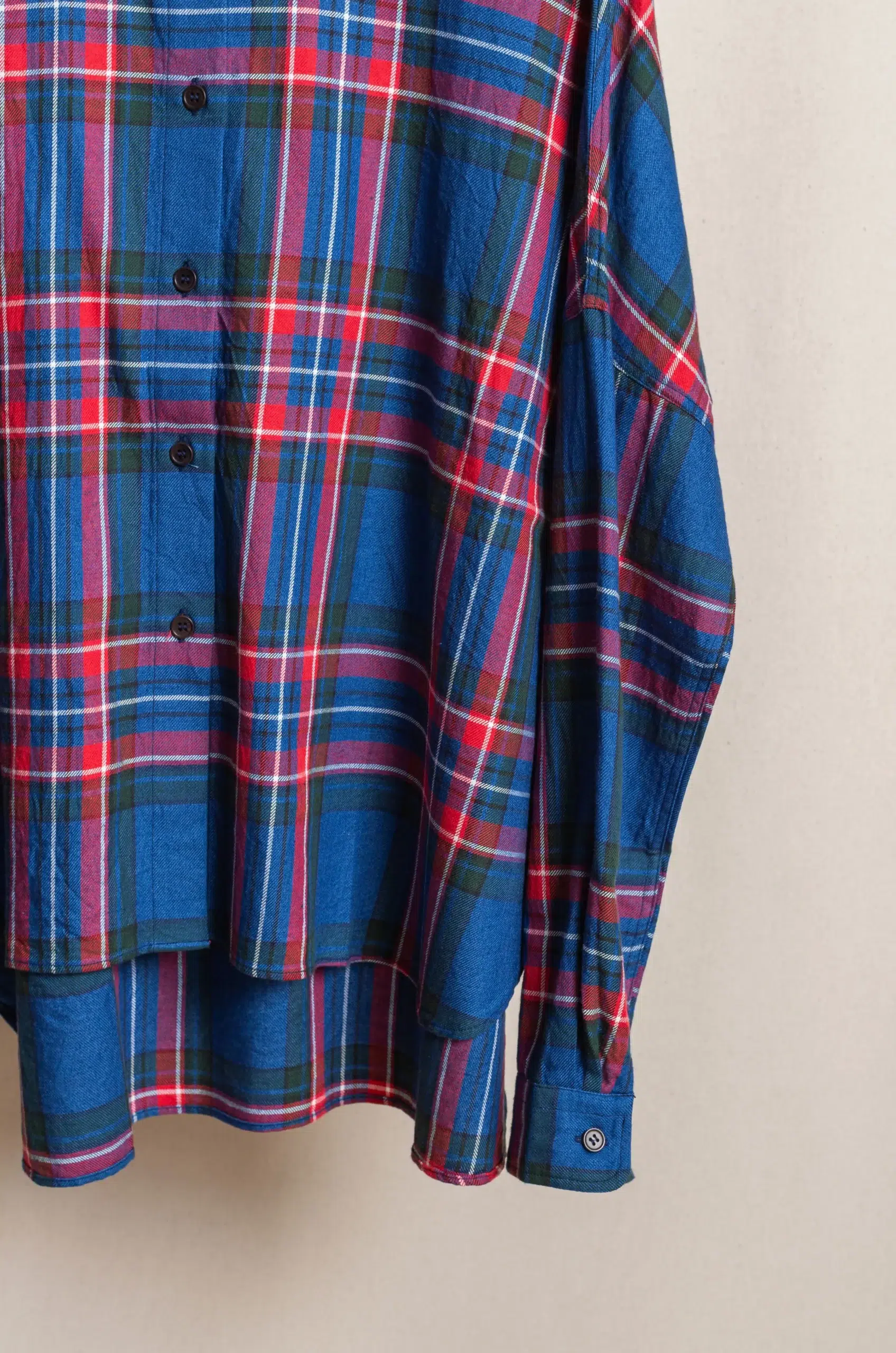 Dopple & Scent - Indigo Tartan Oversized Shirt DS01010 - Blue