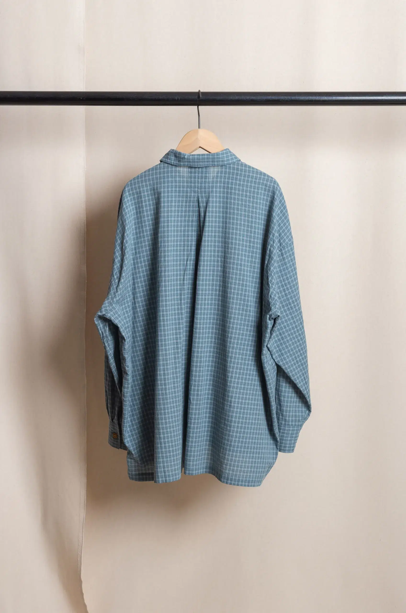 Dopple & Scent - Dobby Check Oversized Shirt DS01044 - Blue