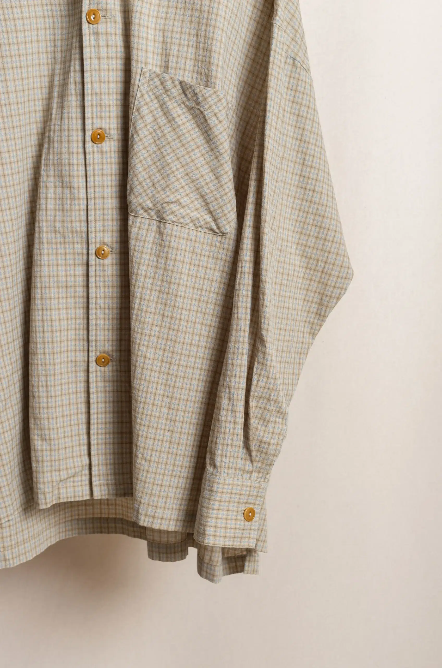 Dopple & Scent - Dobby Check Oversized Shirt DS01044 - Beige