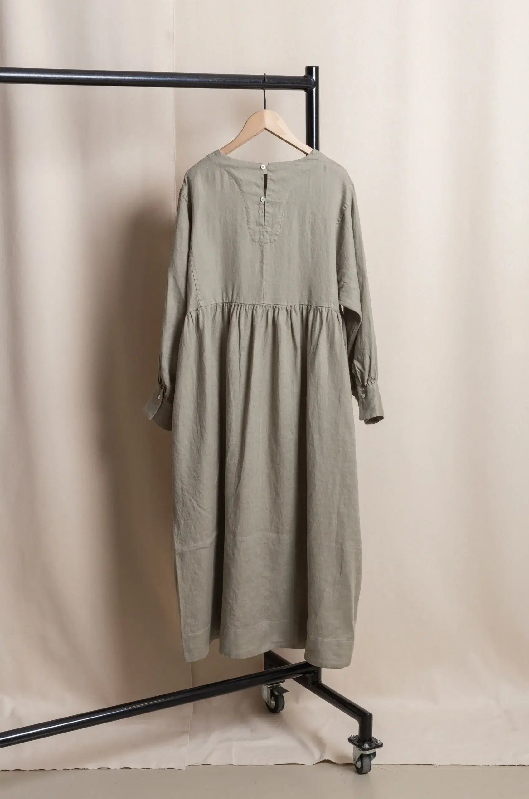 Dopple & Scent - Linen Gather Dress DS01001 - Beige