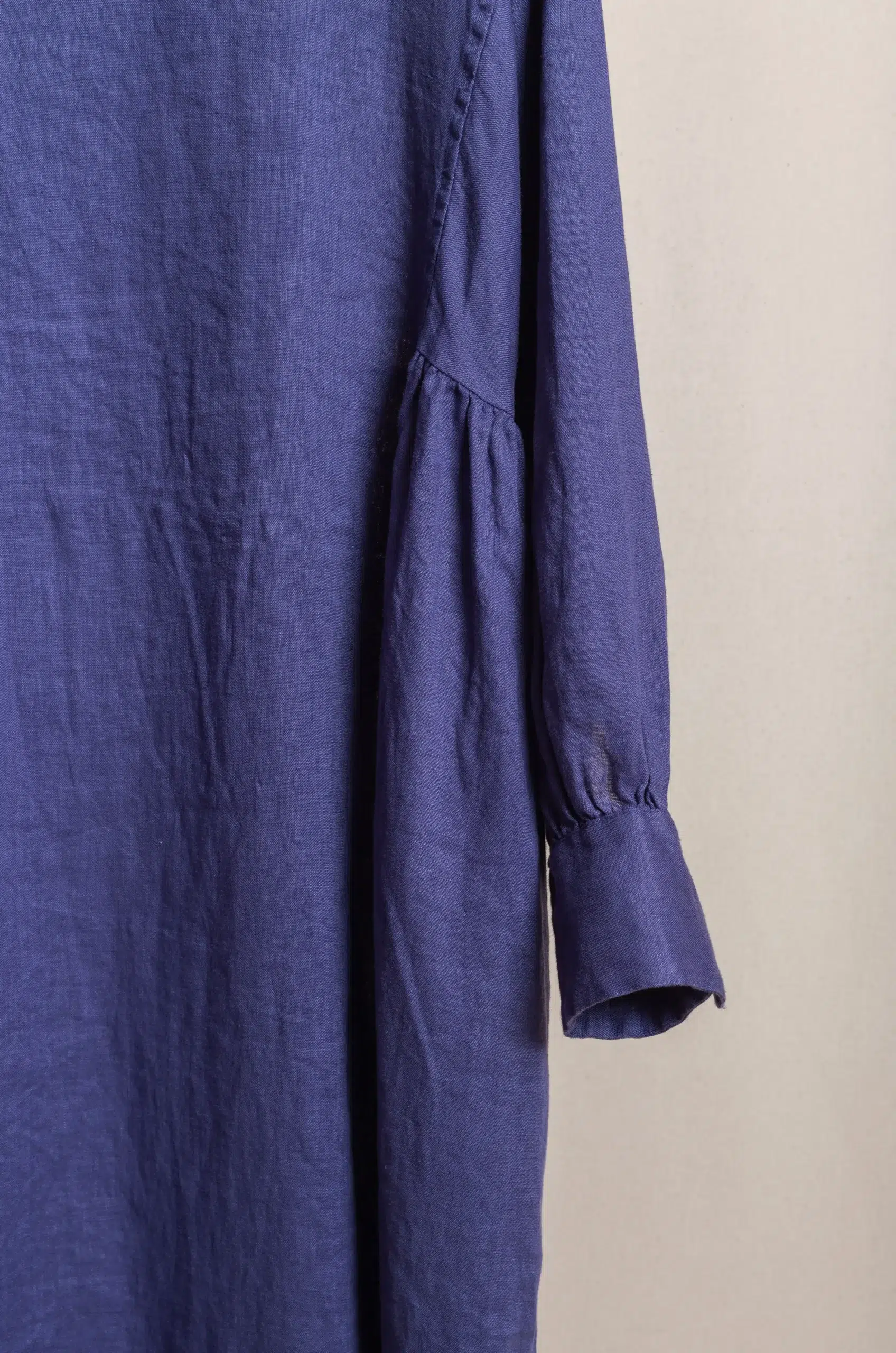 Dopple & Scent - Linen Gather Dress DS01001 - Blue