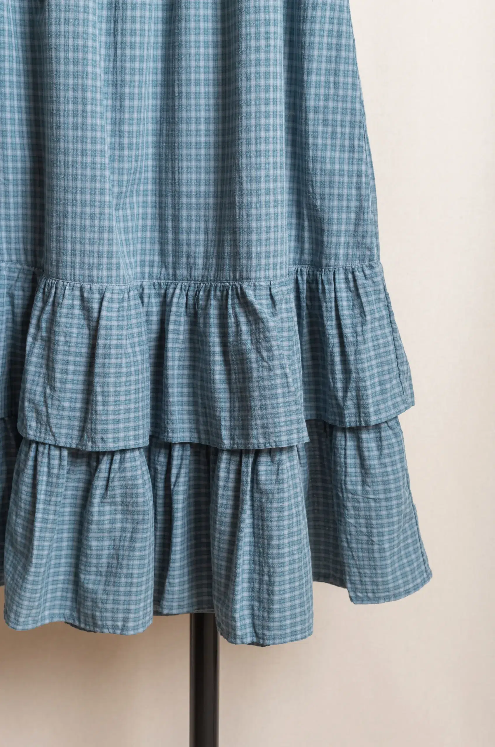 Dopple & Scent - Dobby Check Frill Skirt DS01045 - Blue