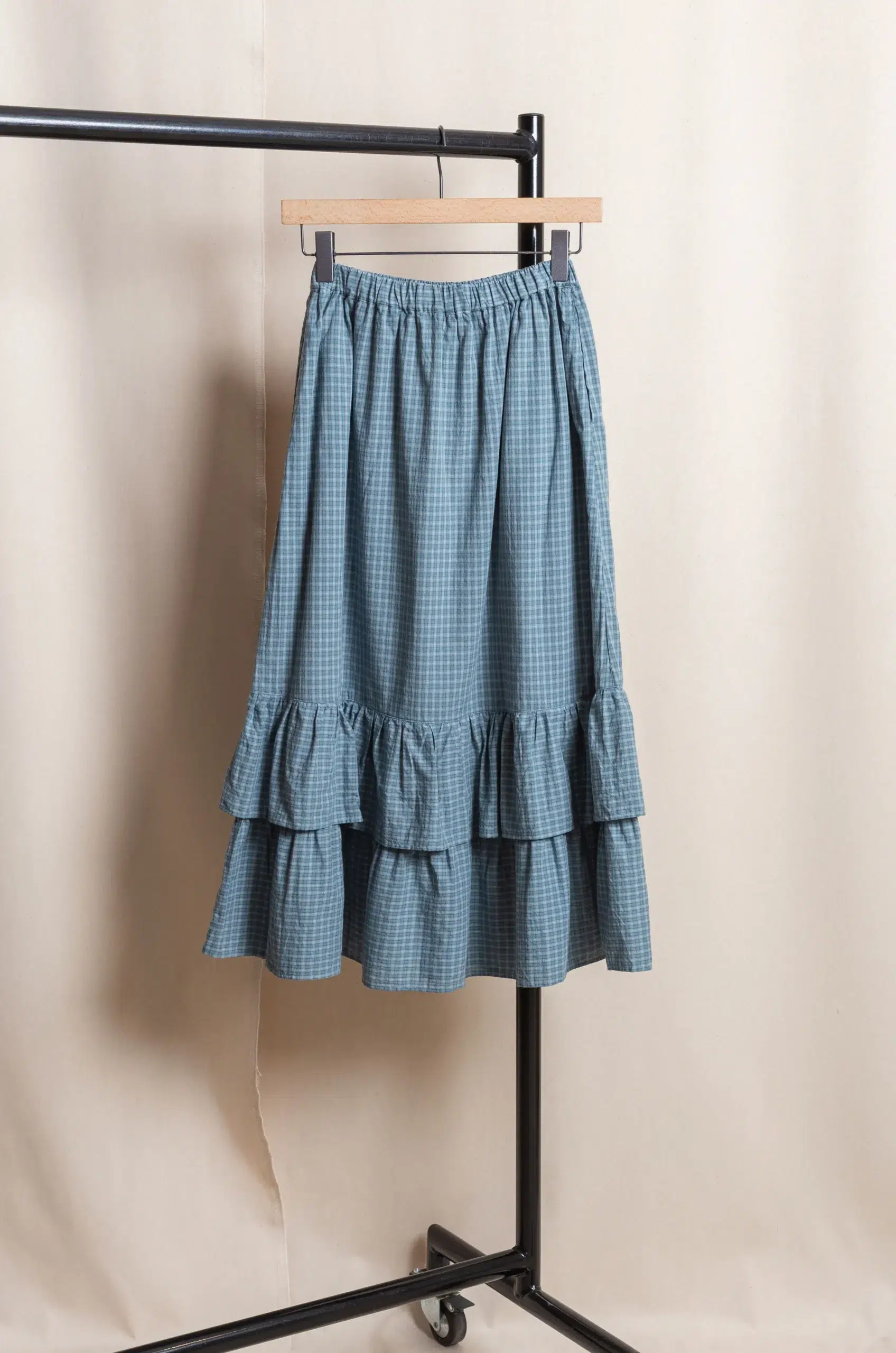 Dopple & Scent - Dobby Check Frill Skirt DS01045 - Blue