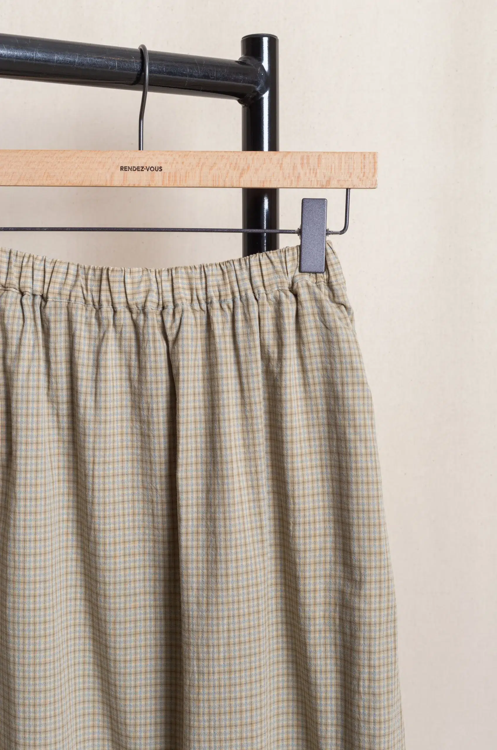 Dopple & Scent - Dobby Check Frill Skirt DS01045 - Beige