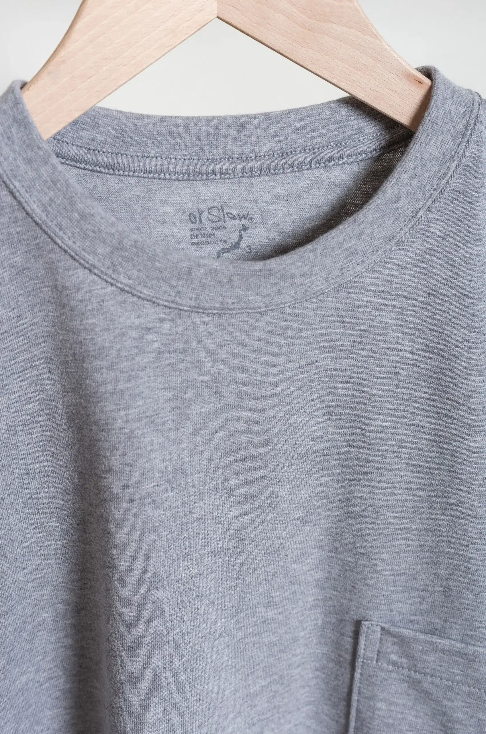 Orslow - STURDY COTTON T-SHIRT WITH POCKET 03-0017N-64 - HEATHER GRAY