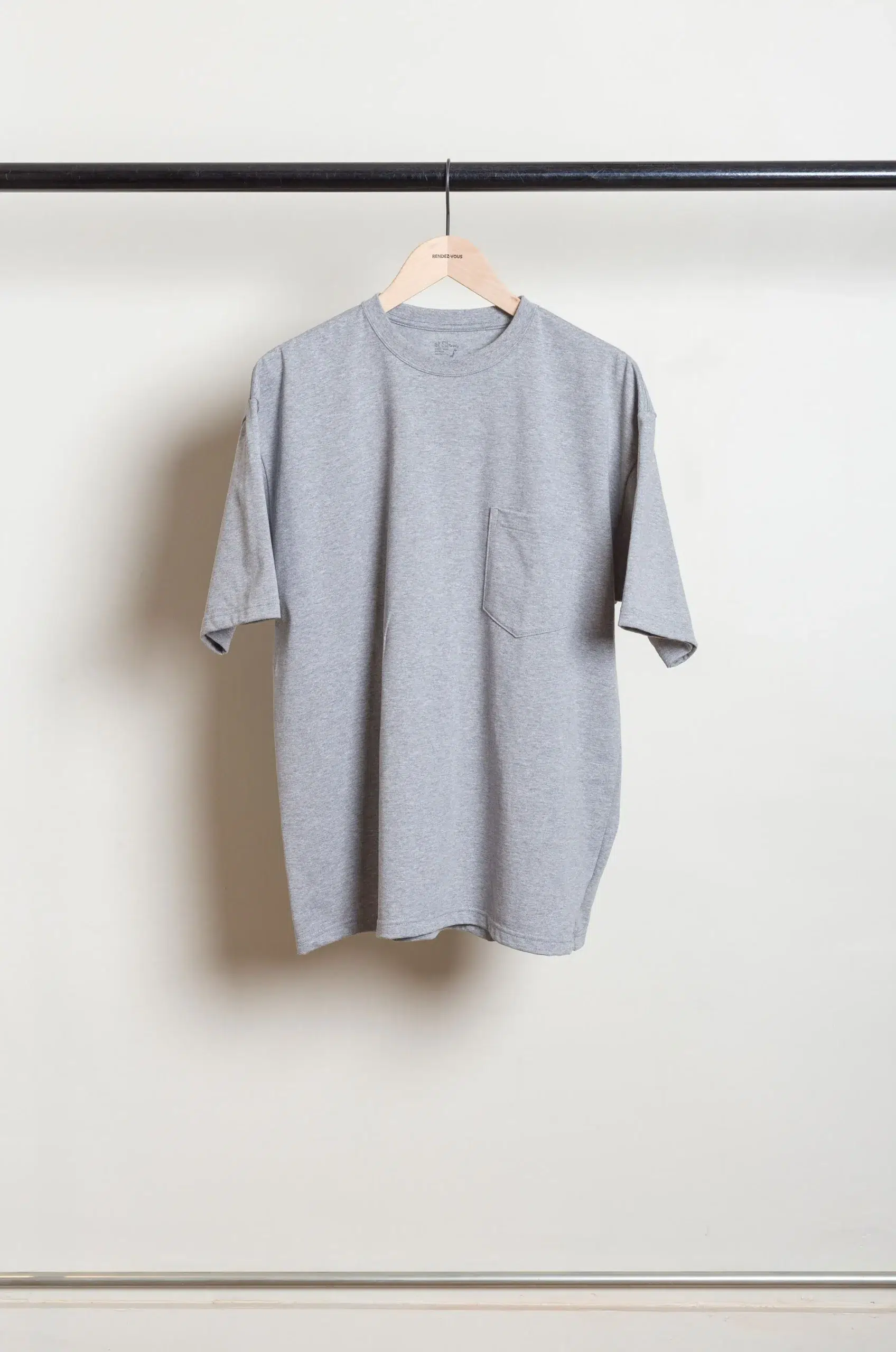 Orslow - STURDY COTTON T-SHIRT WITH POCKET 03-0017N-64 - HEATHER GRAY