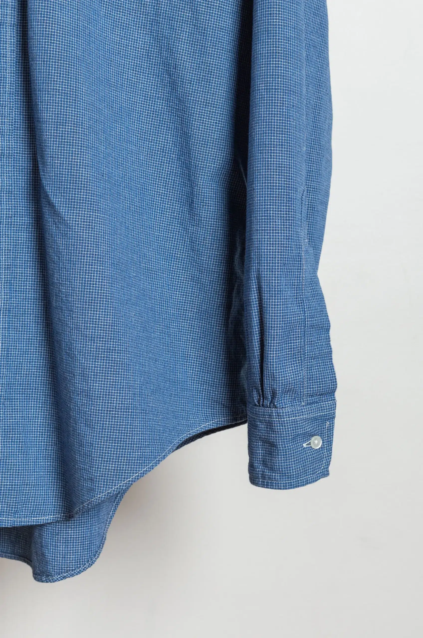 Orslow - SMALL CHECK INDIGO CHAMBRAY STANDARD BUTTON DOWN SHIRT 01-8112-C84 - CHECK CHAMBRAY